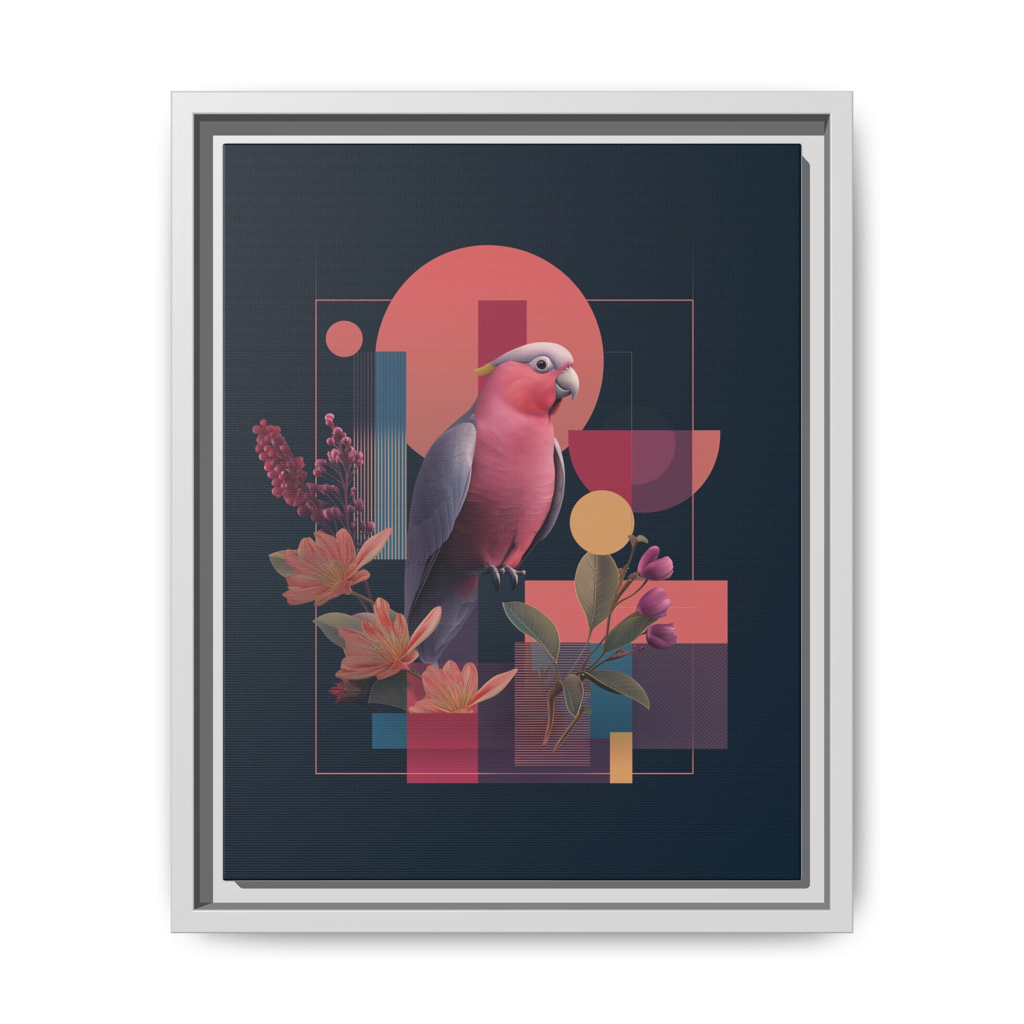 Geometric Rose Galah: Digital Art Deco, Retro-Futuristic Parrot Composition   |    Custom Orders Available