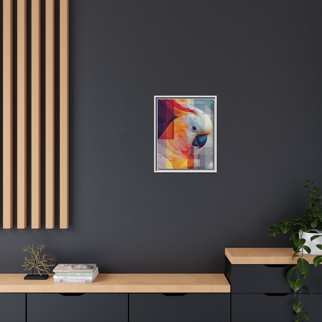 Prismatic Plume: Geometric Parrot Portrait, Digital Mosaic Abstraction   |    Custom Orders Available