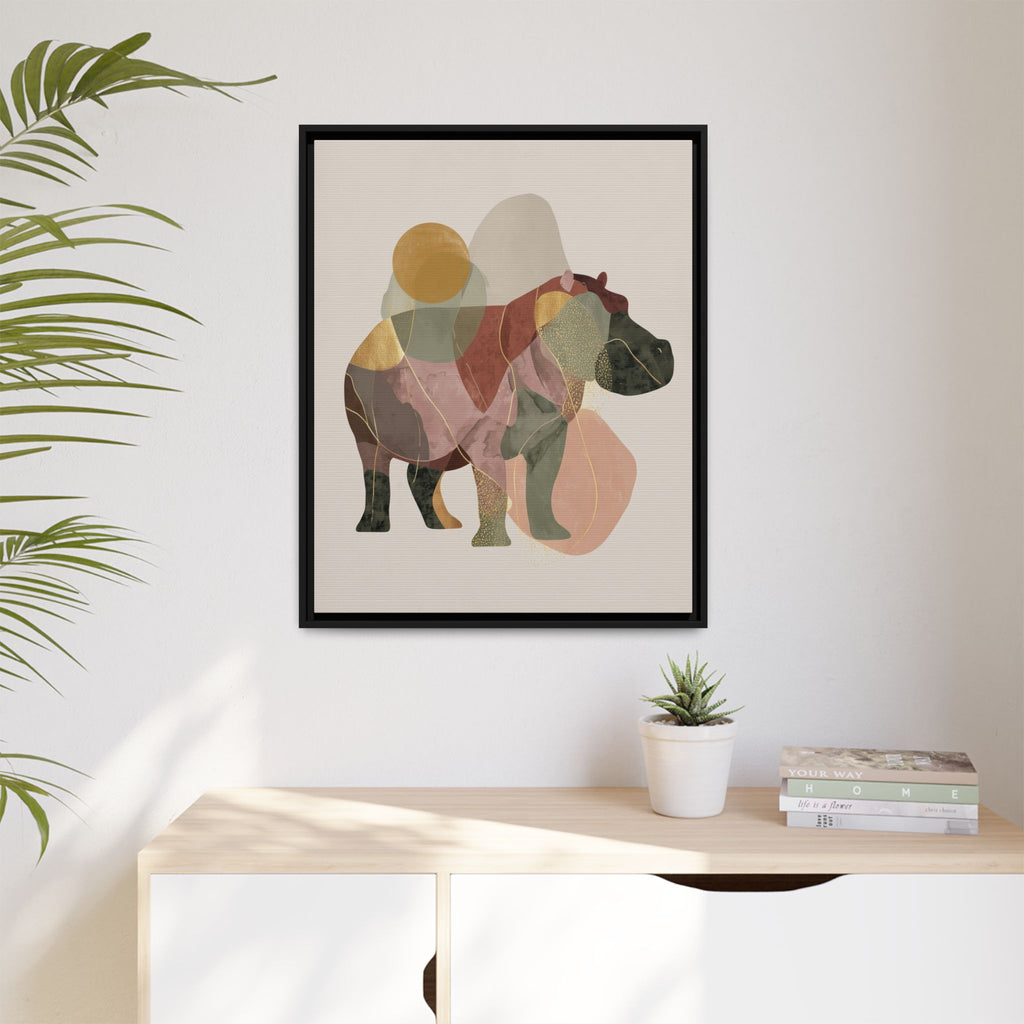 Fragmented Hippopotamus: Geometric Abstract Art, Minimalist Animal Portrait   |  Personalized & Custom Orders Available