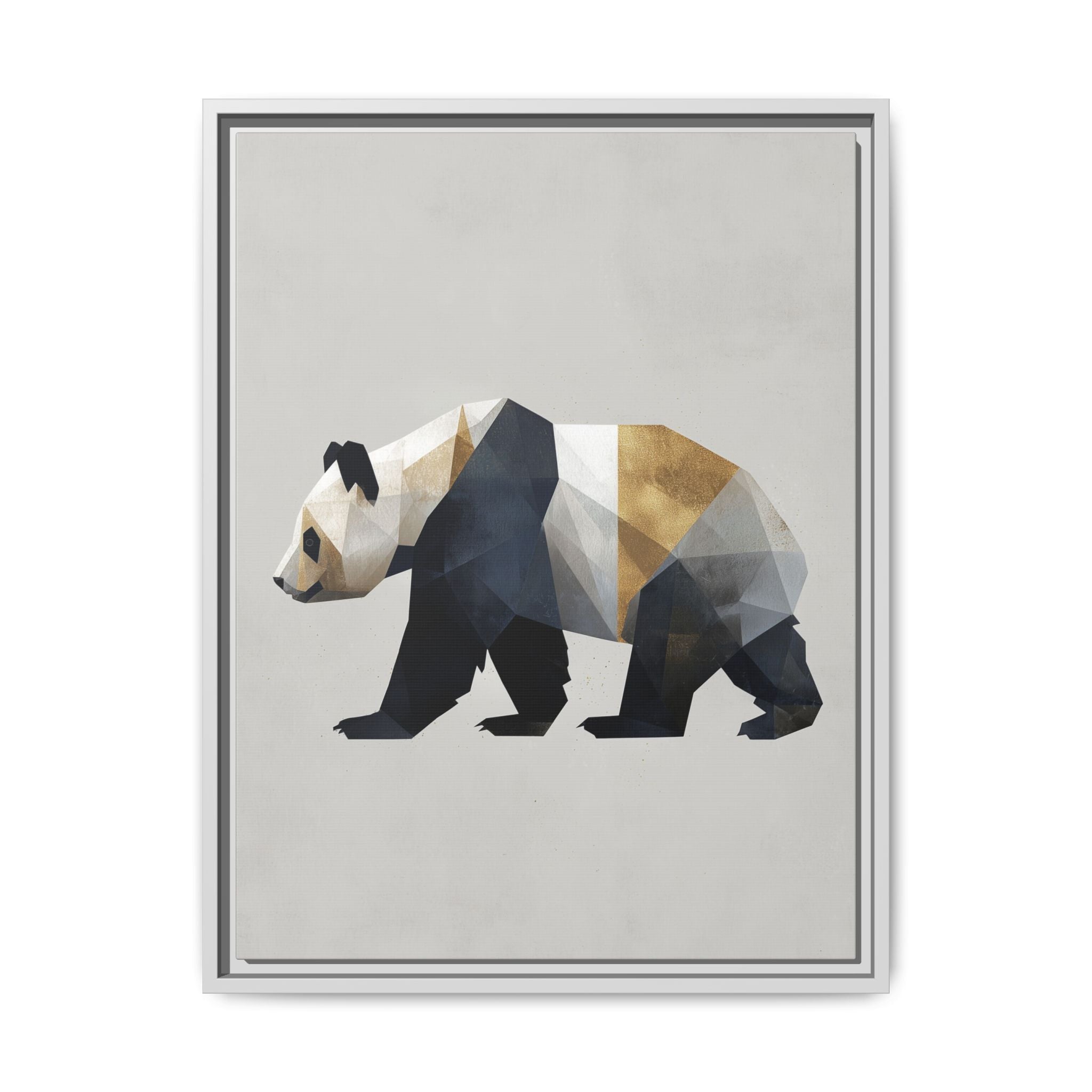 Geometric Panda: Low-Poly Digital Art, Metallic Contemporary Design   |  Personalized & Custom Orders Available