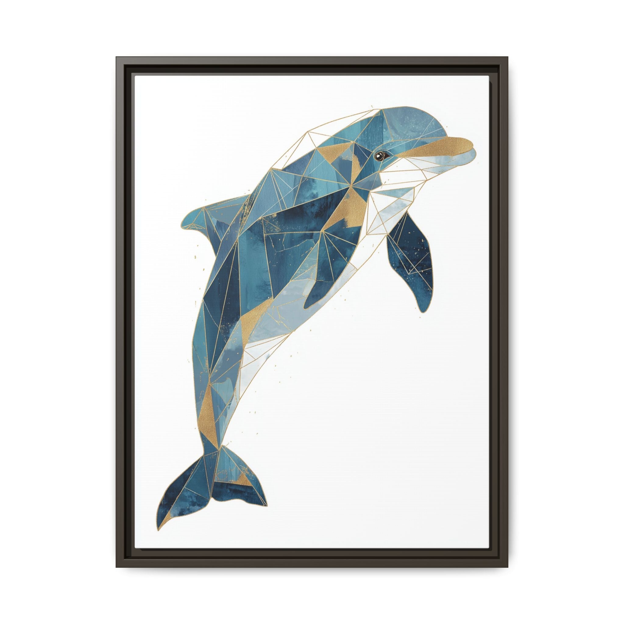 Oceanic Geometry: Dolphin in Blue Polygons, Modern Marine Art   |  Personalized & Custom Orders Available