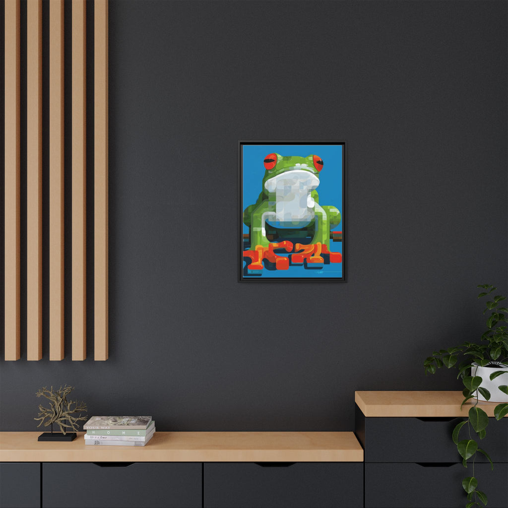 Mosaic Amphibian: Geometric Frog Portrait, Digital Pixel Art Illustration   |    Custom Orders Available