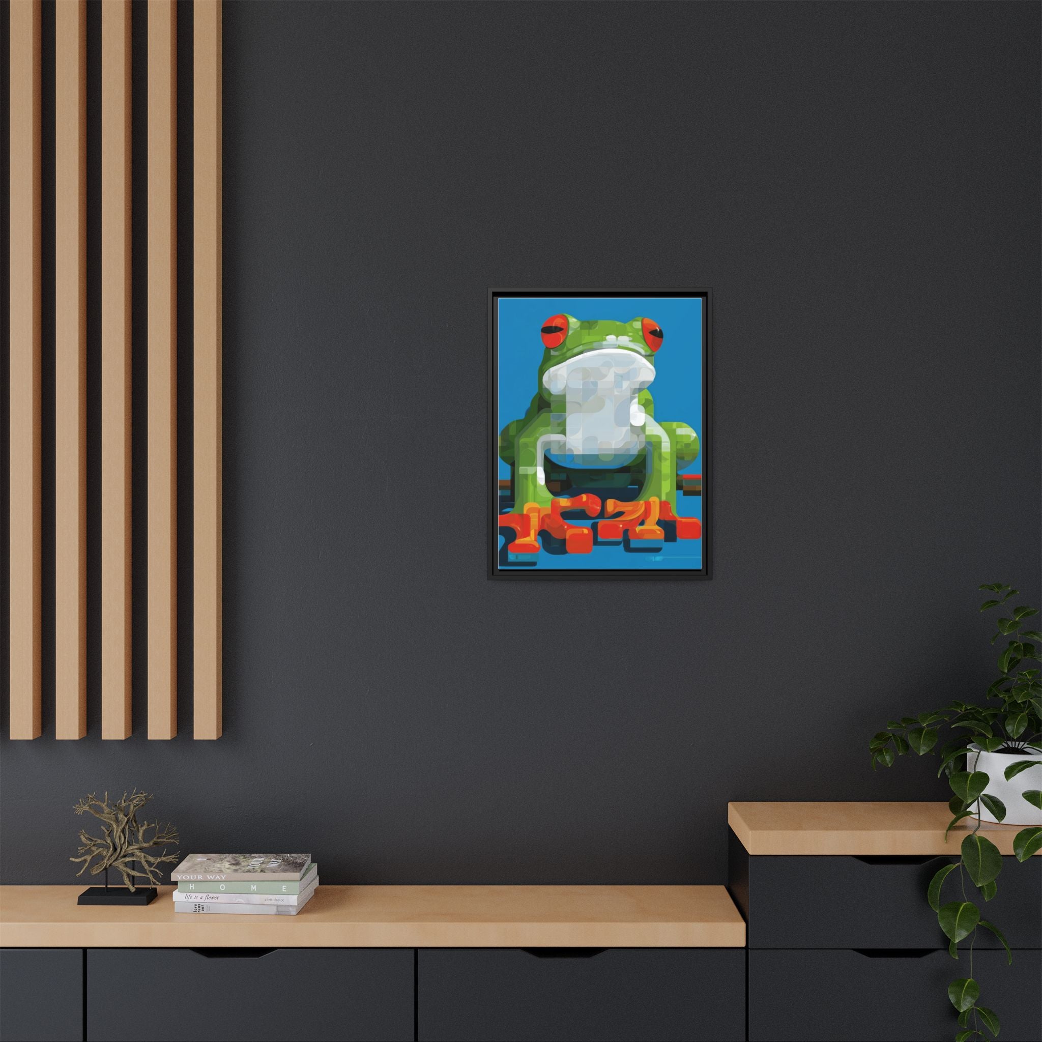 Mosaic Amphibian: Geometric Frog Portrait, Digital Pixel Art Illustration   |    Custom Orders Available