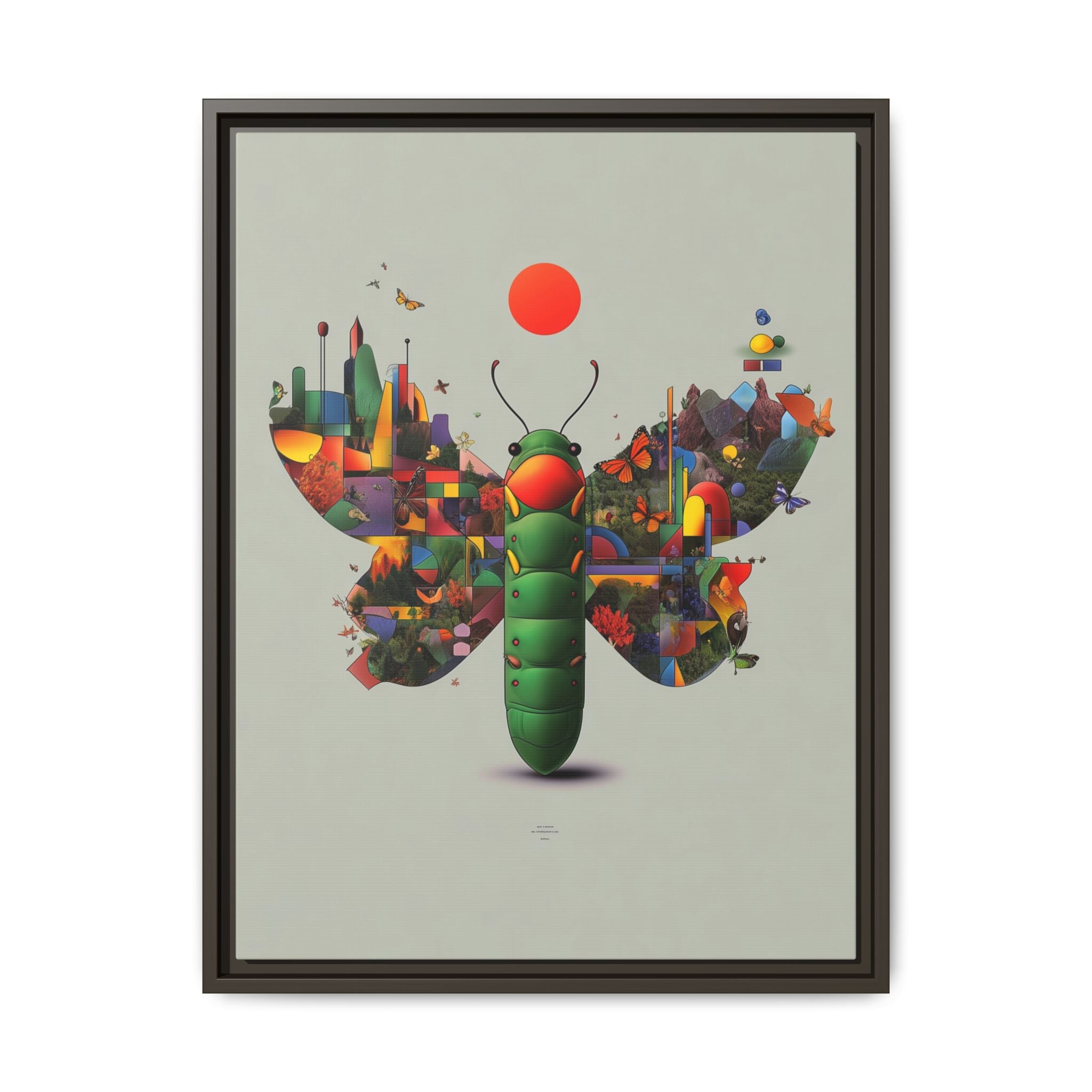 Geometric Chrysalis Framed Print : Butterfly Transformation, Digital Abstract Landscape Metaphor   |  Personalized & Custom Orders