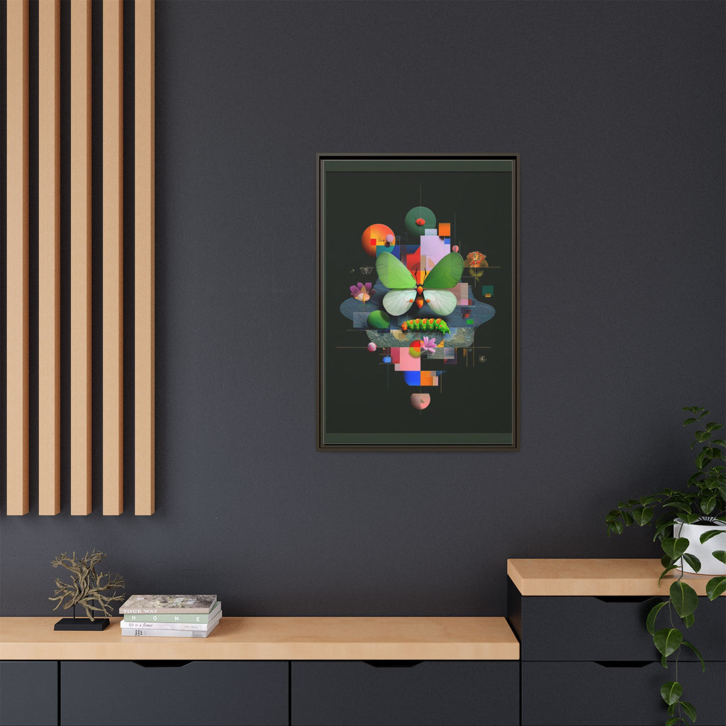 Metamorphosis Geometry Framed Print : Digital Nature Synthesis, Butterfly Abstraction   |  Personalized & Custom Orders Available