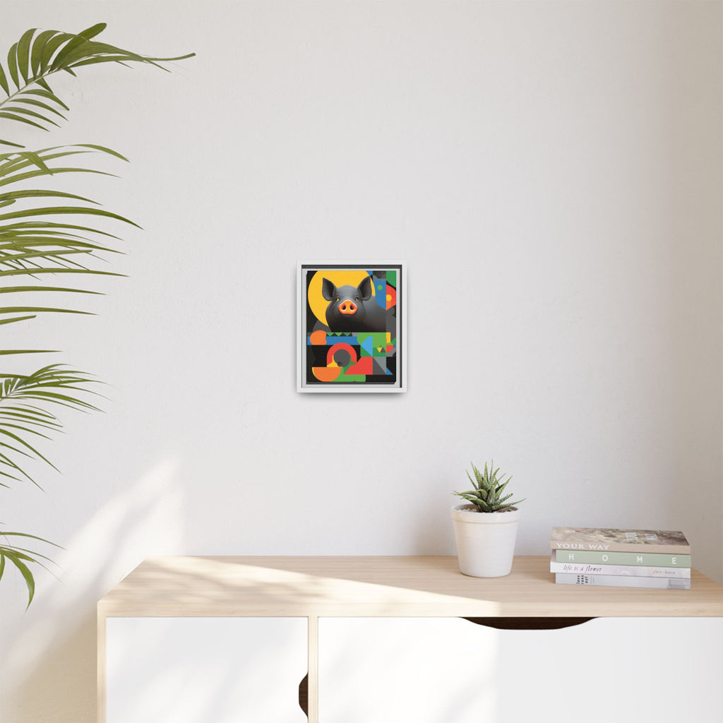 Geometric Pig Poster: Abstract Graphic Design, Colorful Modernist Composition   |    Custom Orders Available