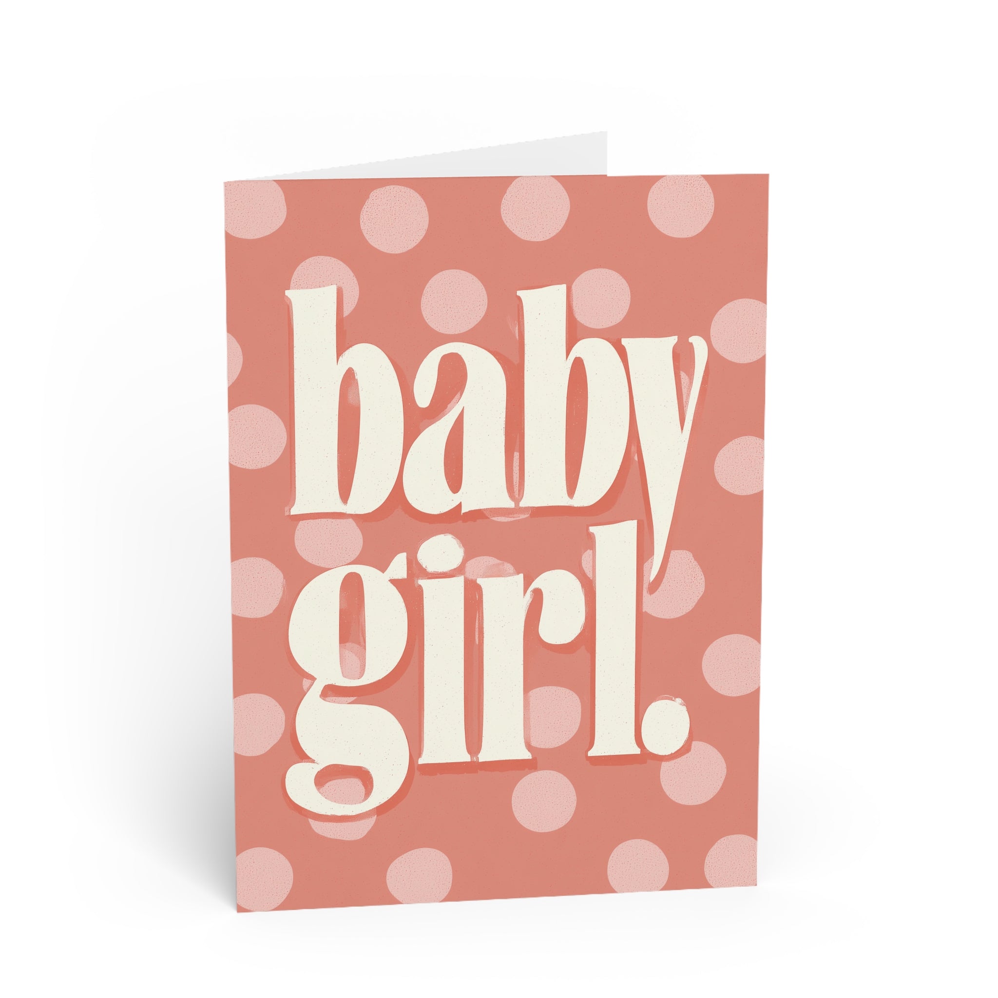 Baby Girl Polka Dot Greeting Card – Newborn Congratulations Card