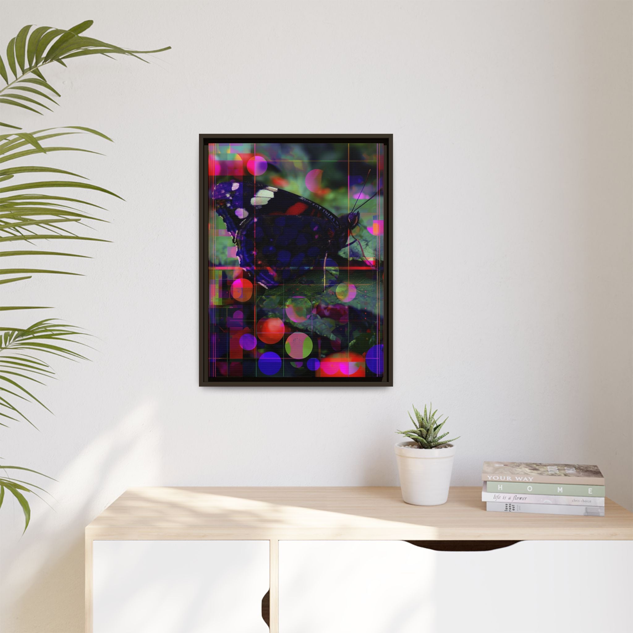 Geometric Butterfly Framed Print: Digital Glitch Butterfly Art, Geometric Nature Photography   |  Personalized & Custom Orders Available