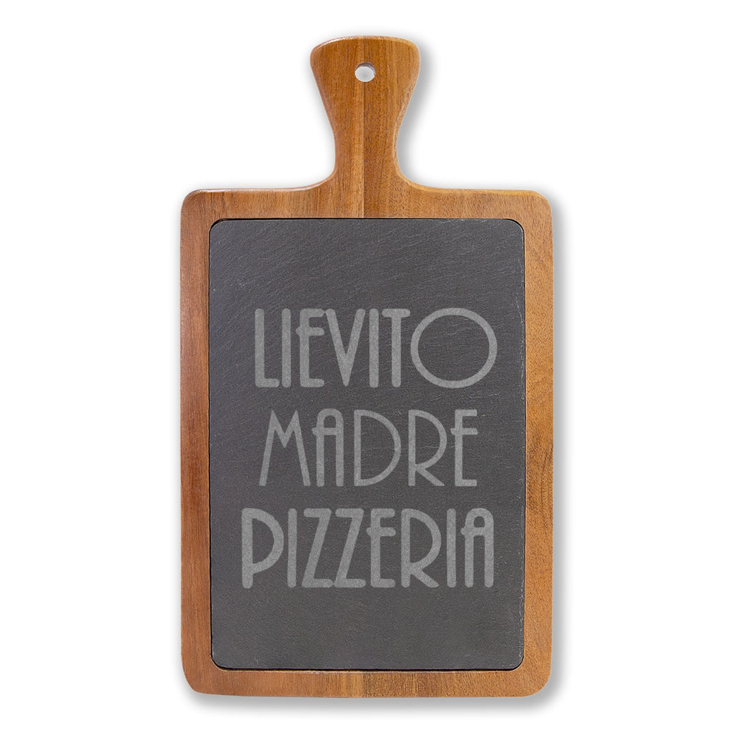 Engraved 'Levitò Madre' Slate Charcuterie Board - Rustic Serving Paddle, Italian Phrase Cheese Board Gift