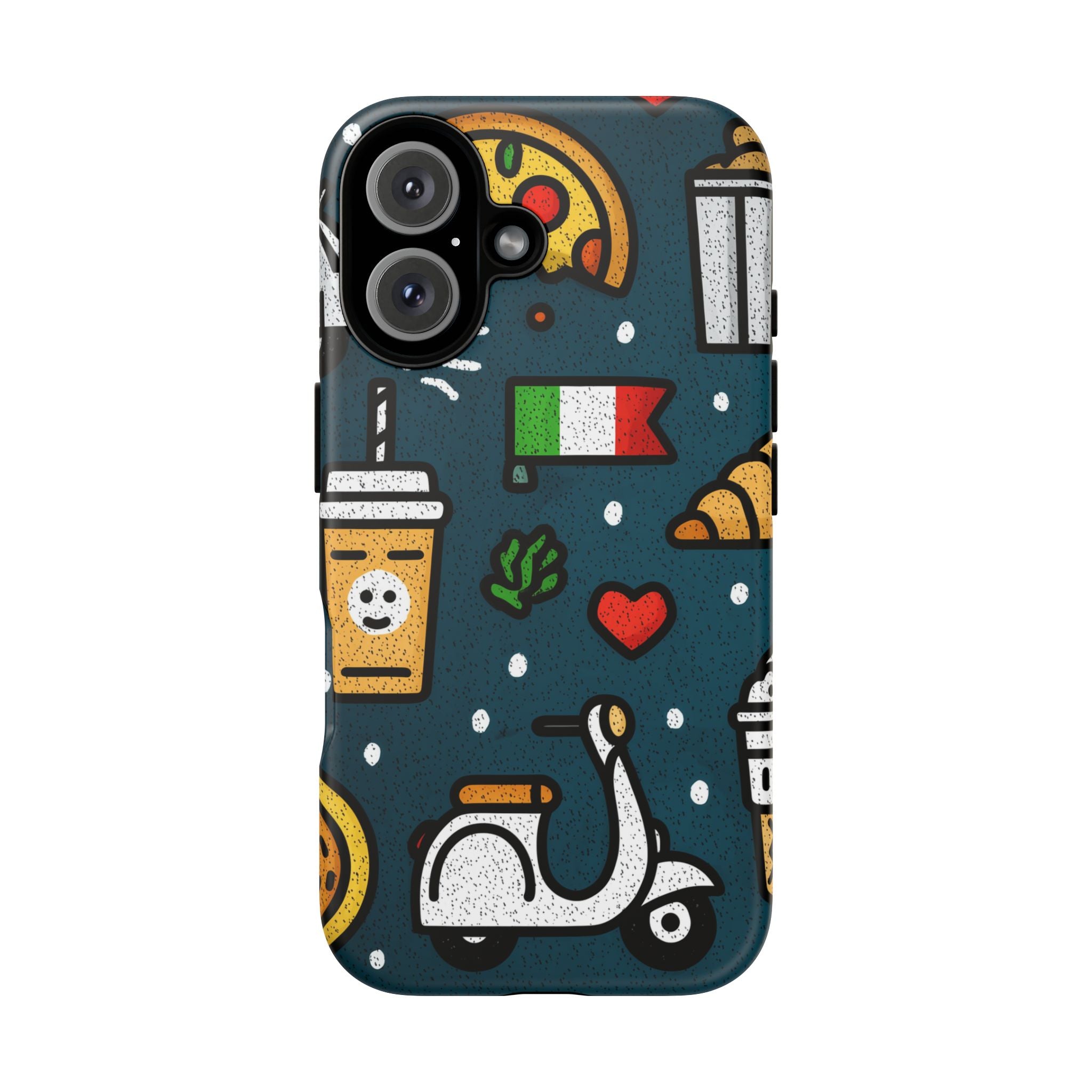 Italy Italian Vespa Colorful iPhone Case, Funky Phone Cover, Unique Cell Phone Accessory, Fun Design for Kids and Teens, Gift for Holidays