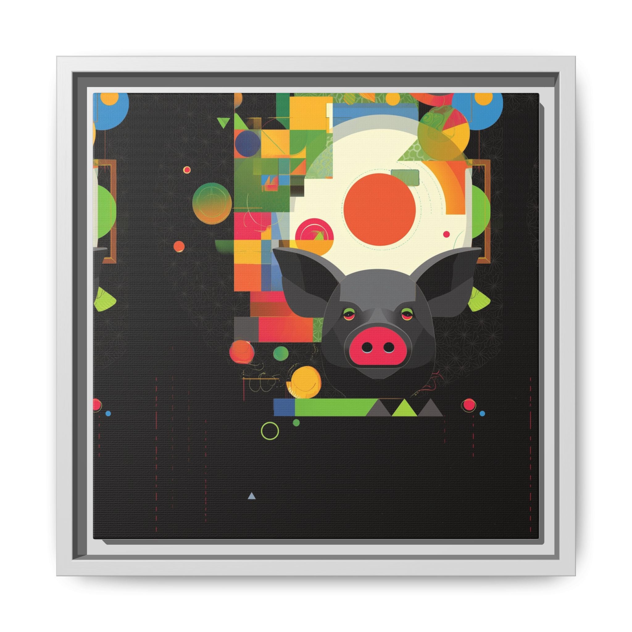 Prismatic Porcine: Geometric Digital Art, Cubist Pop Pig Portrait   |  Personalized & Custom Orders Available