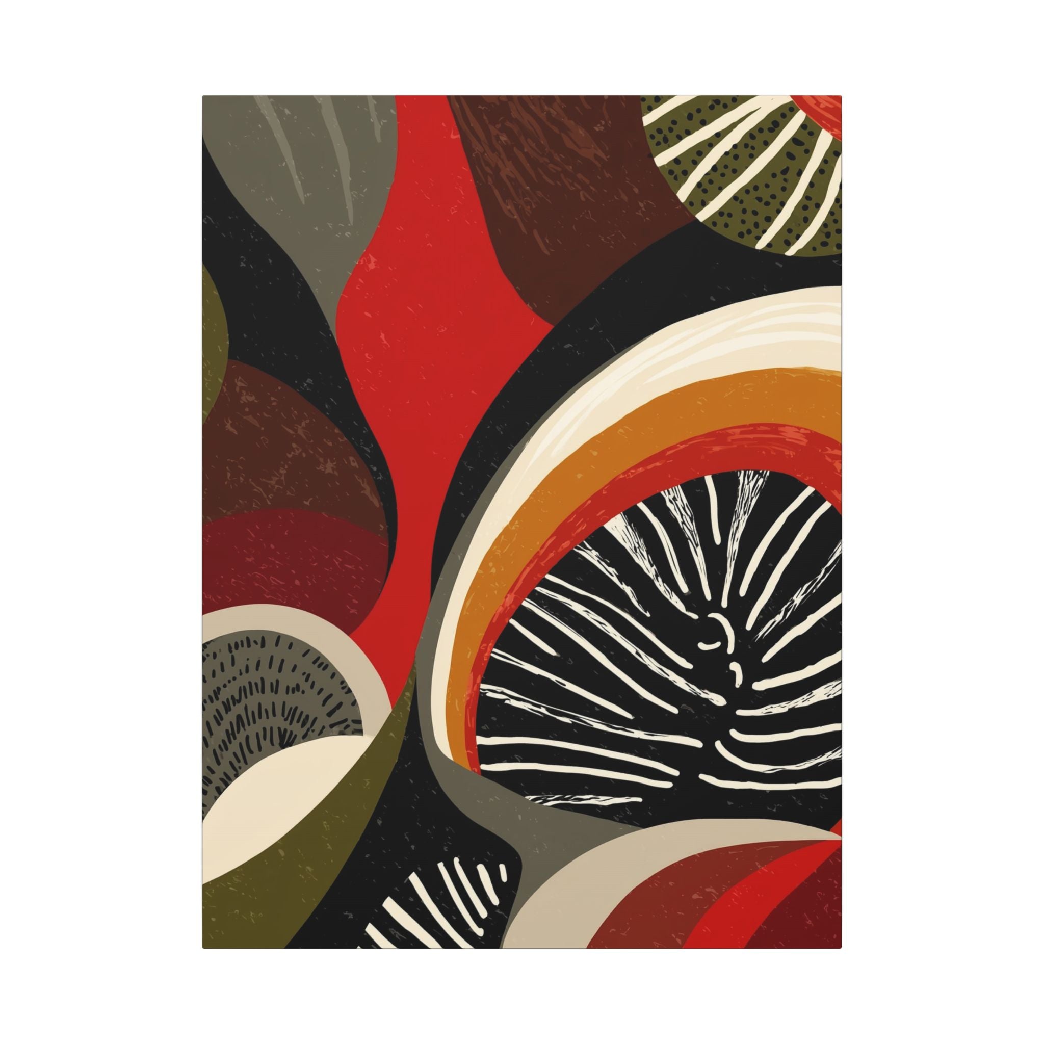 Harmonic Convergence: Organic Geometry, Mid-Century Modern Abstract, Earthy Palette Composition   |   Custom Orders Accepted