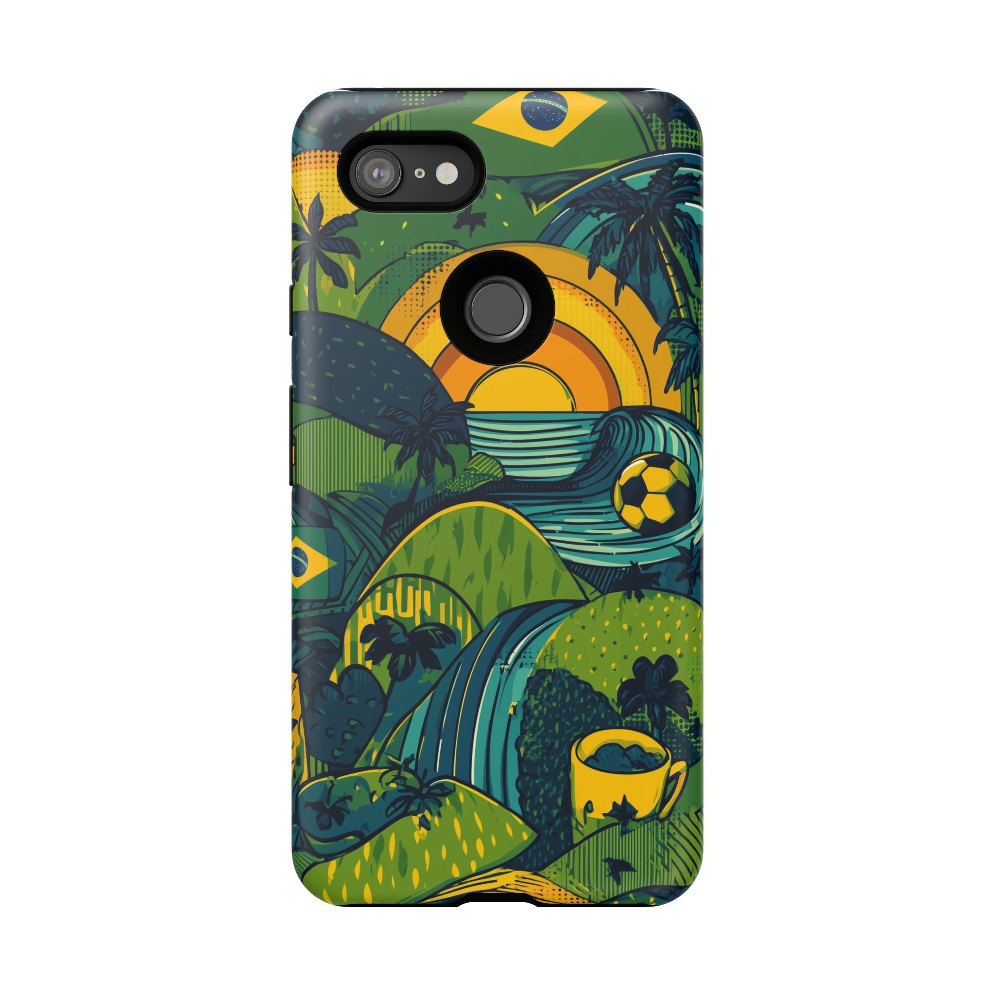 Brazil Tough Cases: Sporty Tropical Phone Case, Fun Beach Vibe Phone Accessory, Summer Travel Gift, Colorful Phone Cover, Casual Style Tech