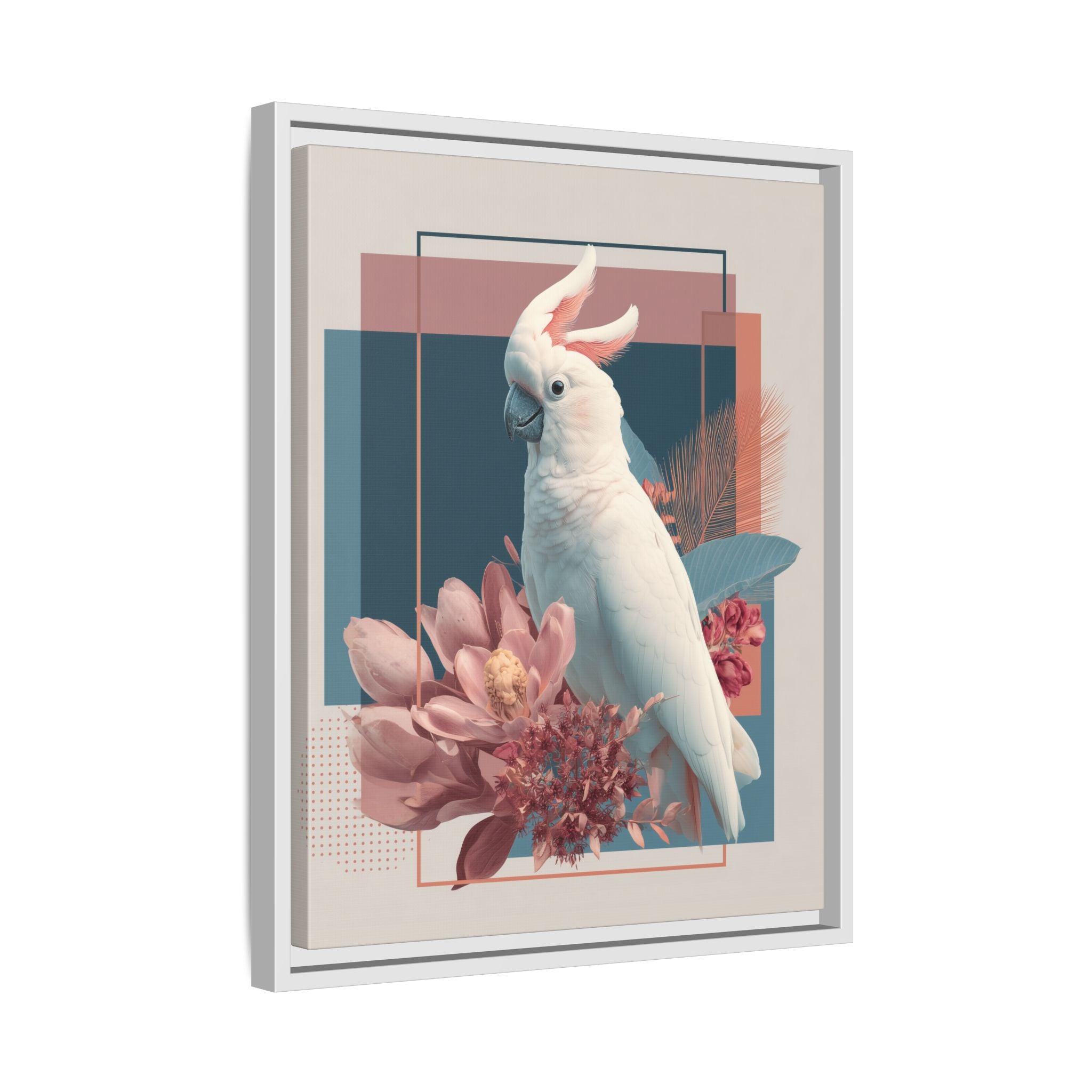 Ethereal Cockatoo: Geometric Wildlife Art, Digital Nature Portrait   |    Custom Orders Available