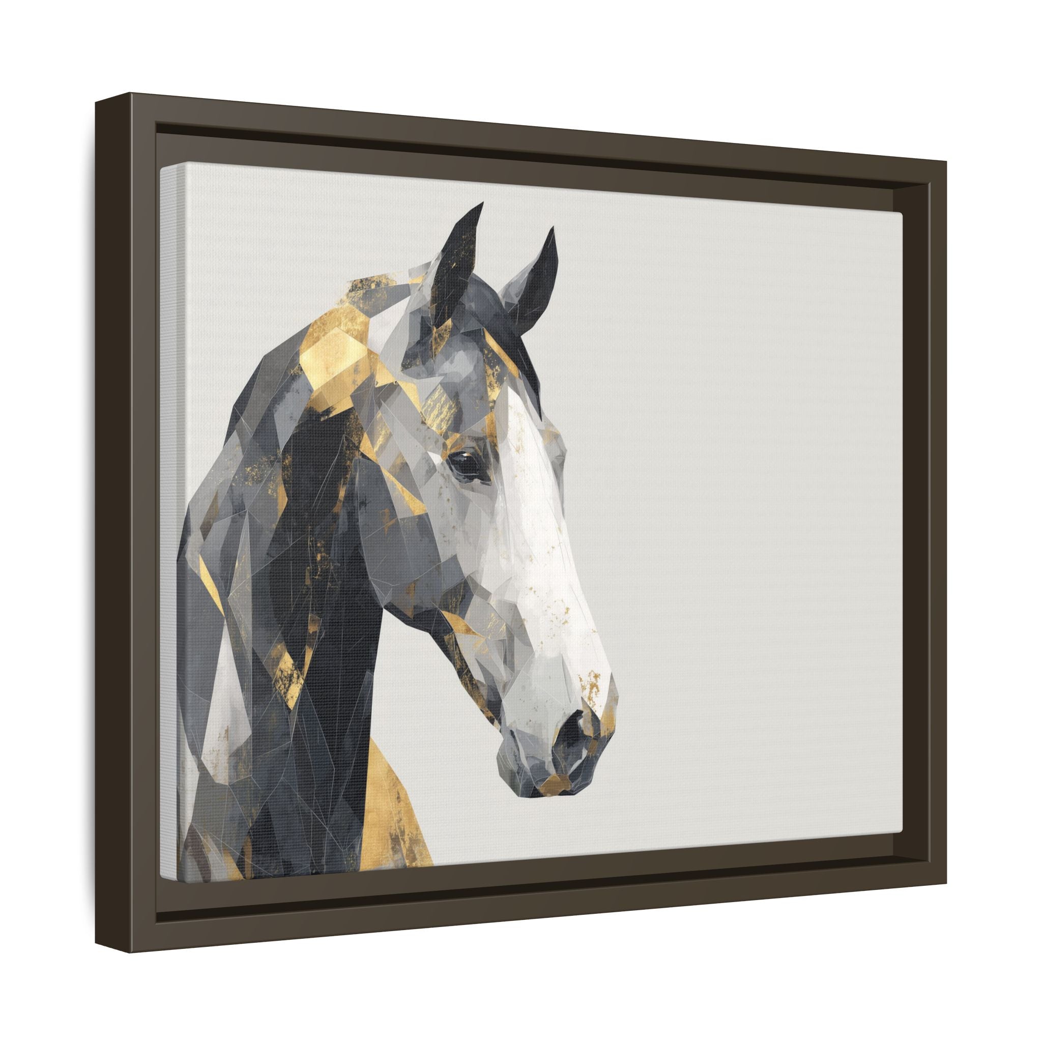 Geometric Stallion: Cubist Equine Art, Modern Metallic Polygonal Design   |  Personalized & Custom Orders Available