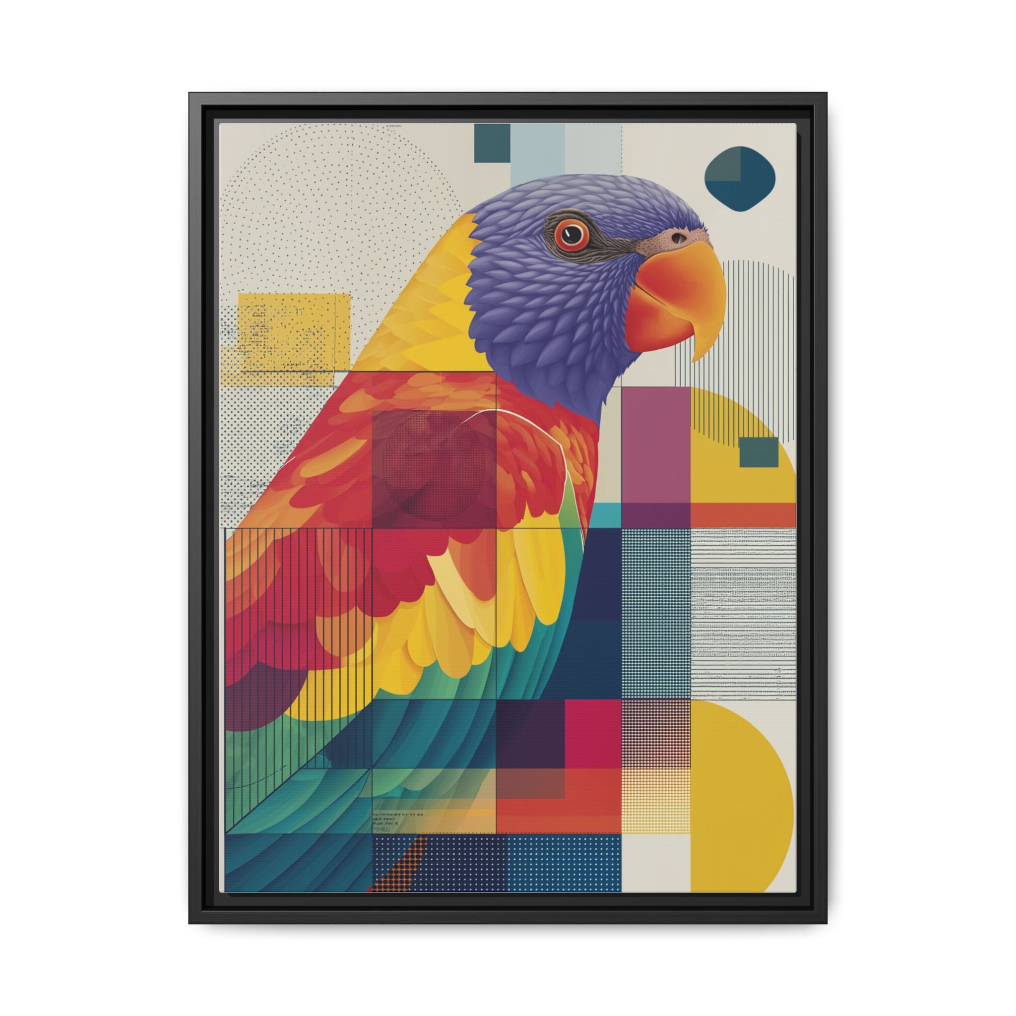 Prismatic Parrot: Geometric Deconstruction, Modern Abstract Art   |    Custom Orders Available
