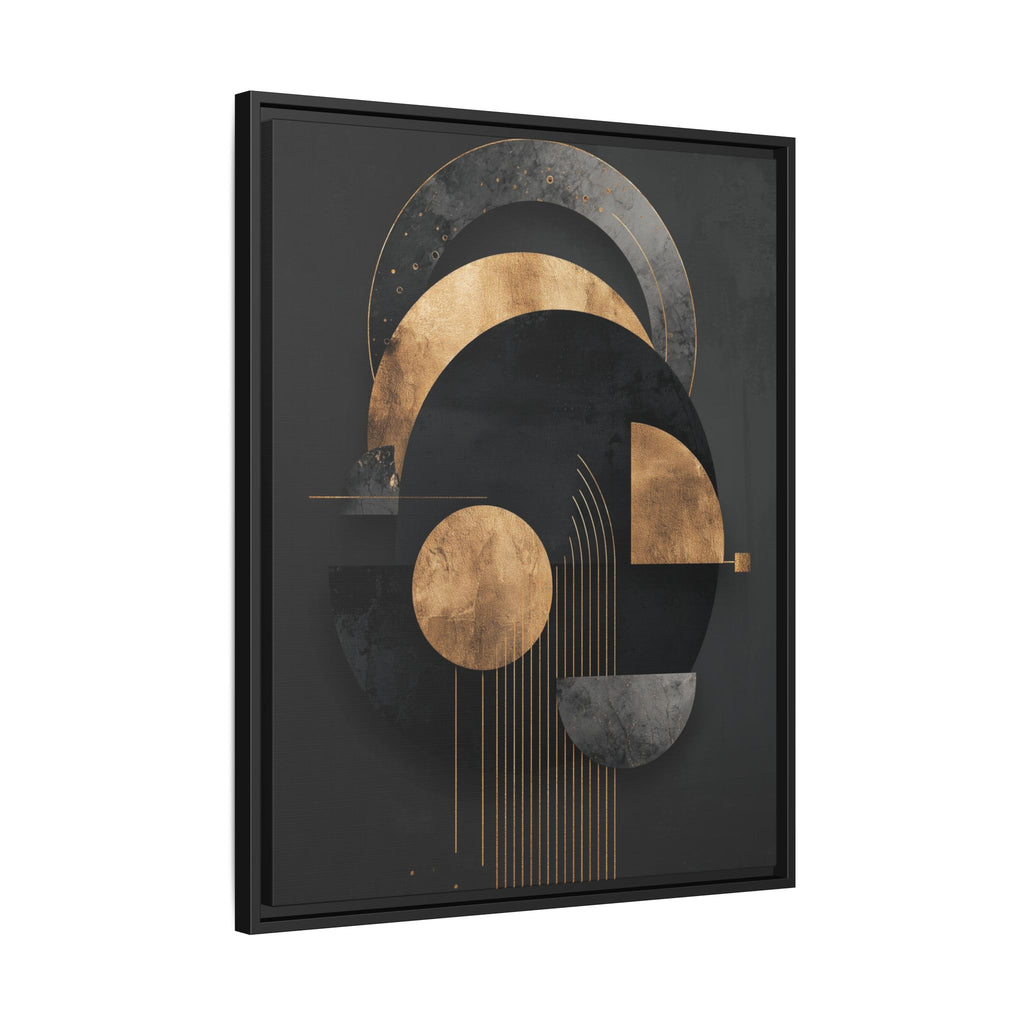 Geometric Resonance: Abstract Gold and Black Design, Minimalist Architectural Art, Modern Metallic Composition   |   Custom Orders Accepted