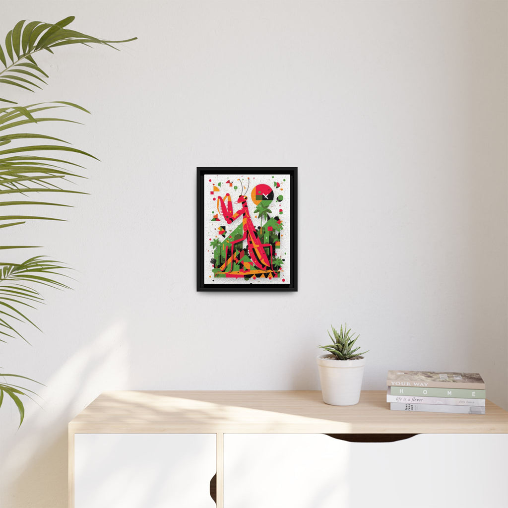 Praying Mantis Framed Print Geometric : Abstract Modernist Insect Art, Graphic Design Composition   |   Custom Orders Available