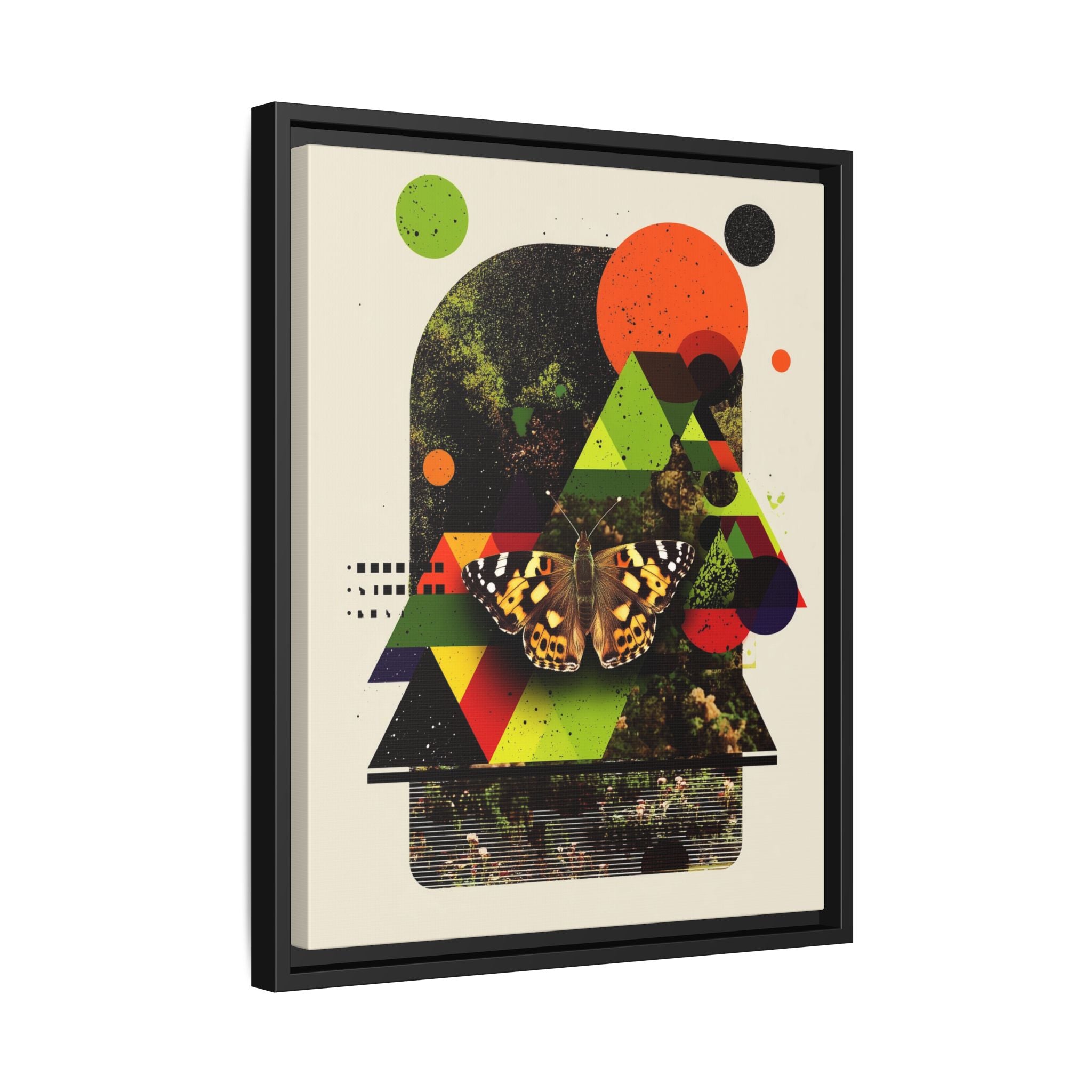 Metamorphic Geometries Framed Print: Digital Nature Collage, Butterfly Abstract Design   |   Custom Orders Available