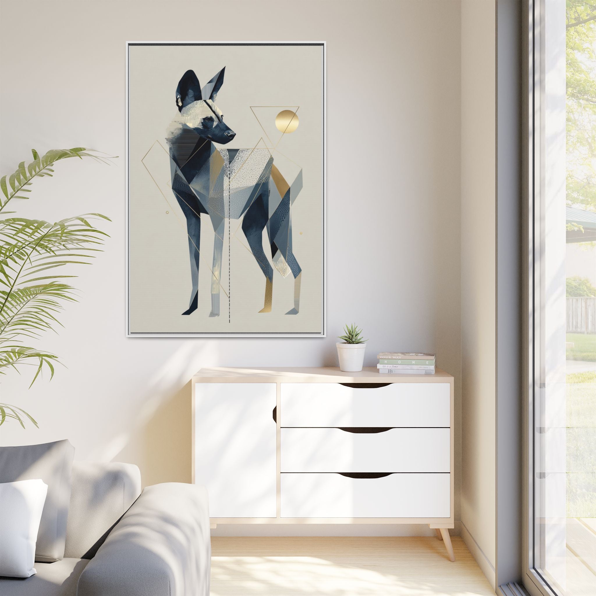 Canine Geometry: Fragmented African Wild Dog Portrait, Modern Graphic Design Study   |  Personalized & Custom Orders Available