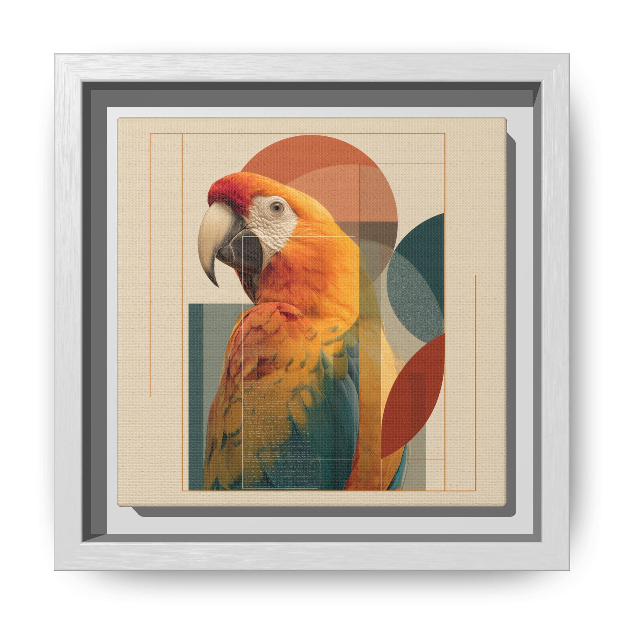 Macaw Geometry: Vibrant Avian Portrait, Modernist Graphic Design   |  Personalized & Custom Orders Available