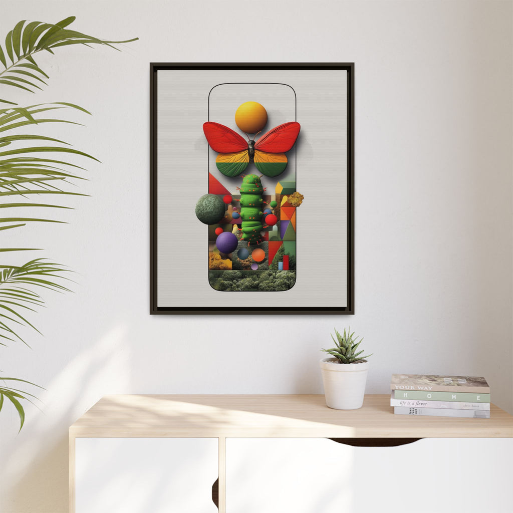 Metamorphosis Framed Print : Geometric Nature Transformation, Vibrant Butterfly Composition   |  Personalized & Custom Orders Available