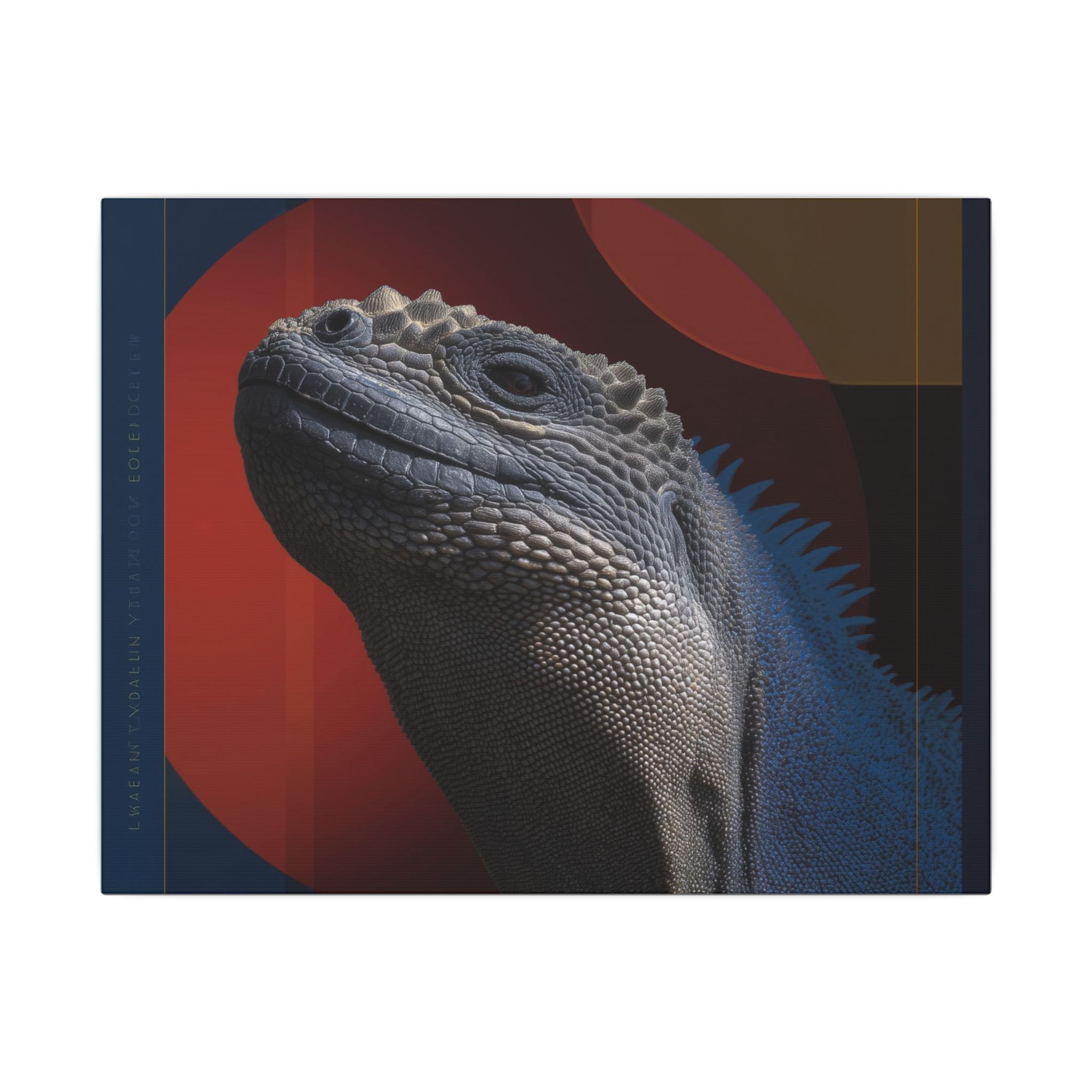 Marine Iguana Canvas: Reptilian Portrait, Digital Naturalism   |    Custom Orders Available