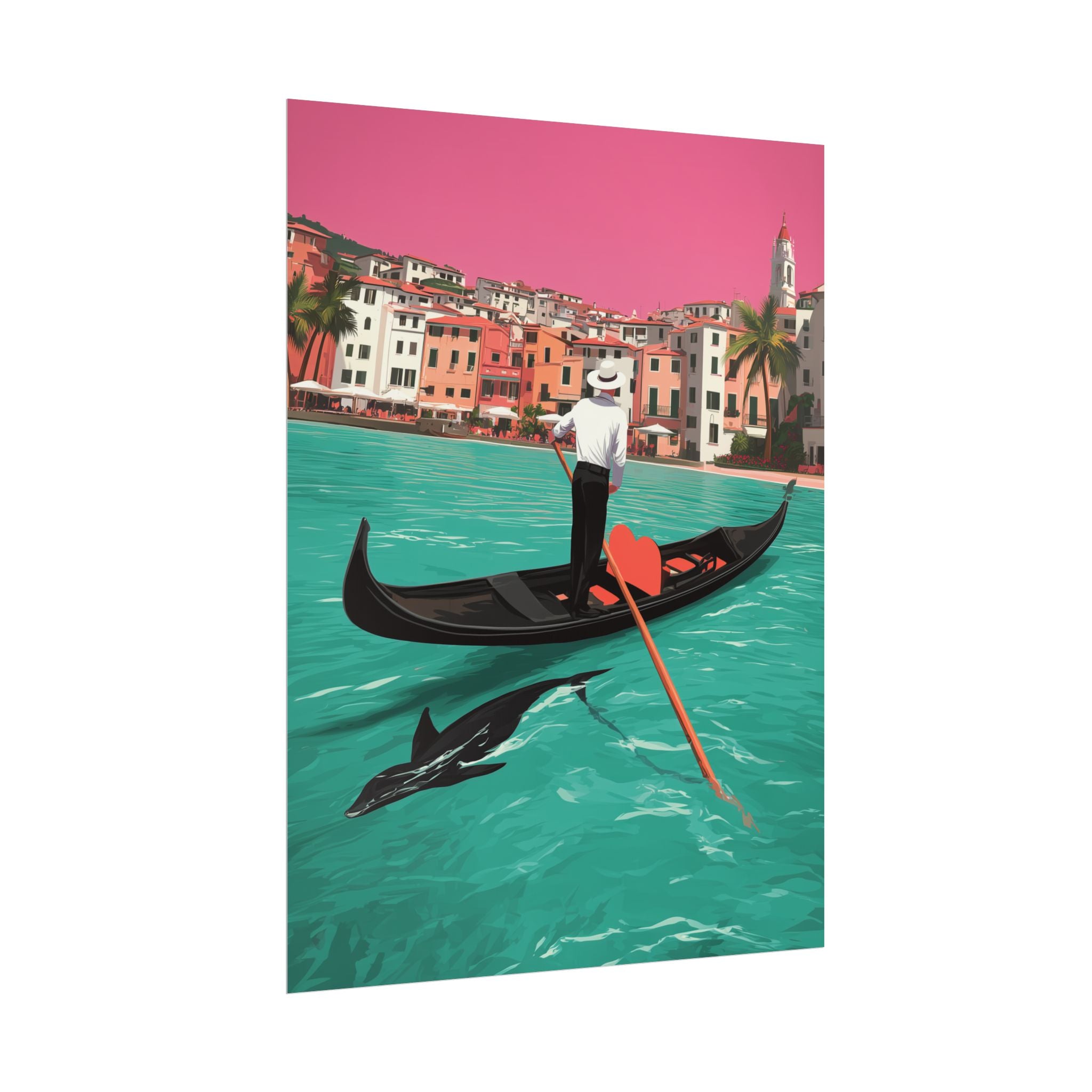 Venice Travel Poster: Mediterranean Dreamscape, Vintage Travel Poster Illustration   |    Custom Orders Available