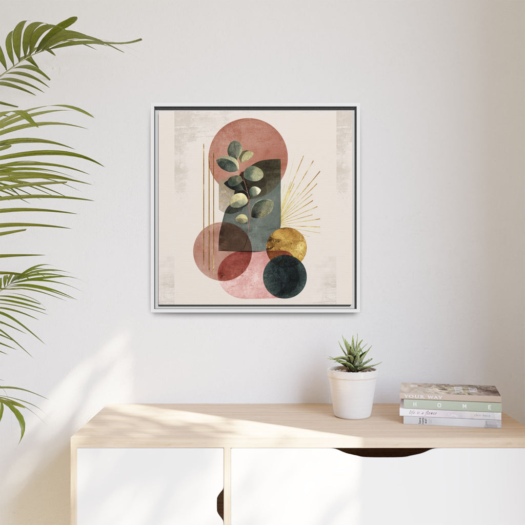 Botanical Geometric Symphony: Eucalyptus Harmony, Metallic Intersections, Modern Earth Tones   |   Custom Orders Accepted