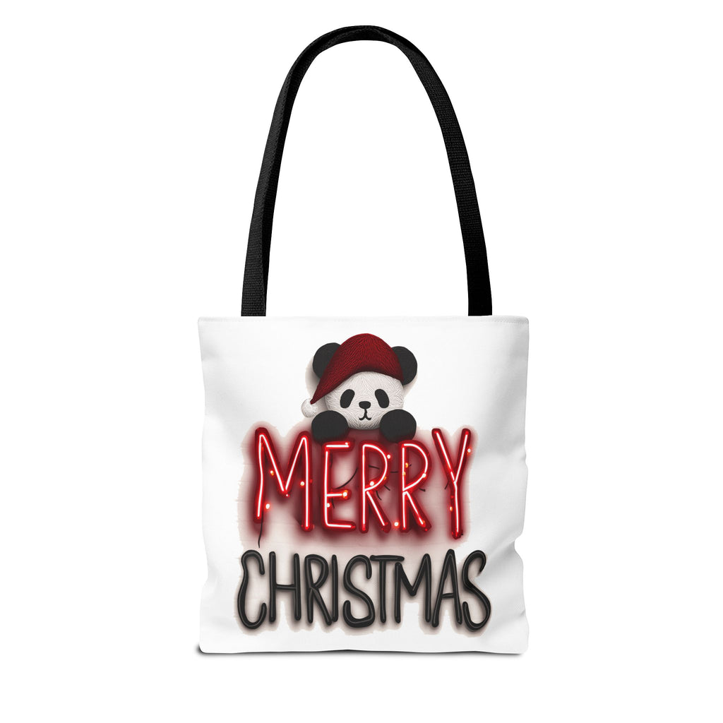 Cute Panda Merry Christmas Tote Bag (AOP)   |   Secret Santa , Christmas Gift, Unique Gift Ideas