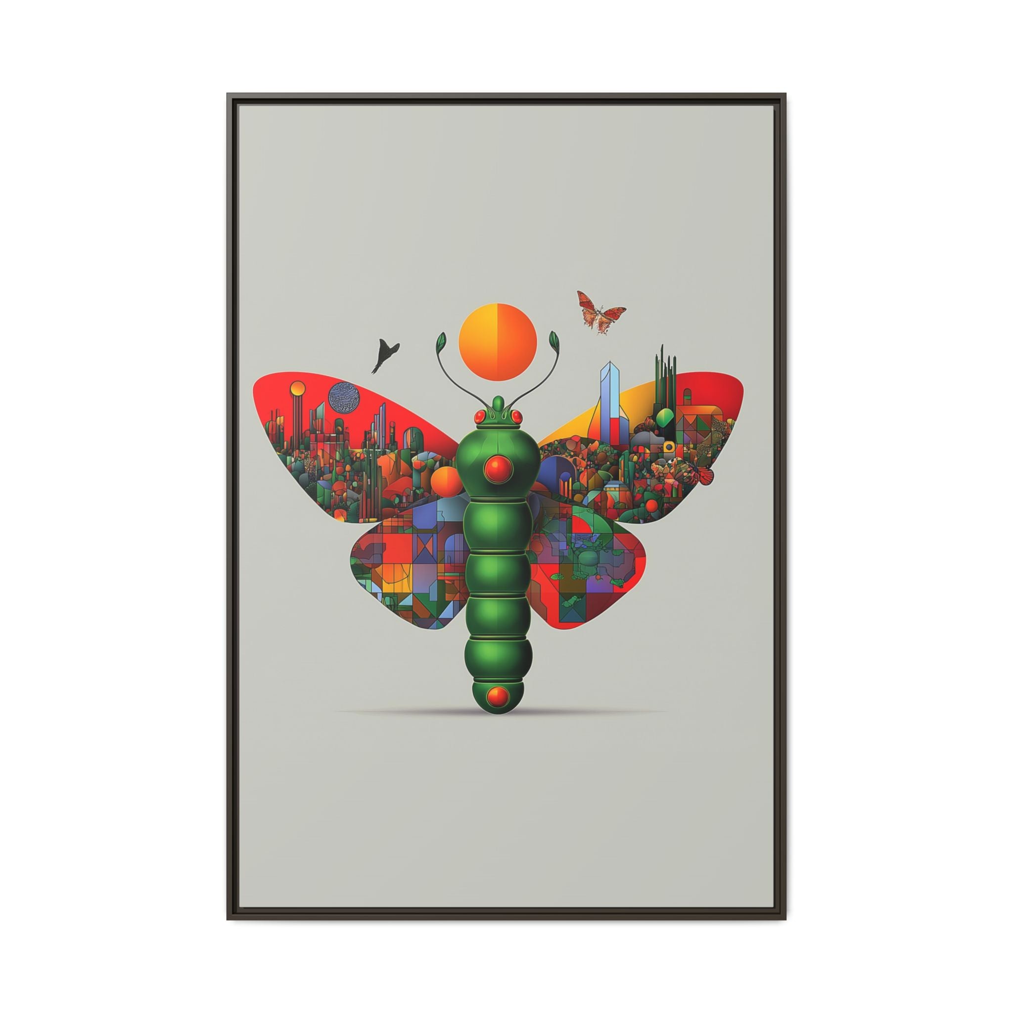 Urban Metamorphosis: Geometric Butterfly Cityscape, Cubist Digital Illustration   |    Custom Orders Available