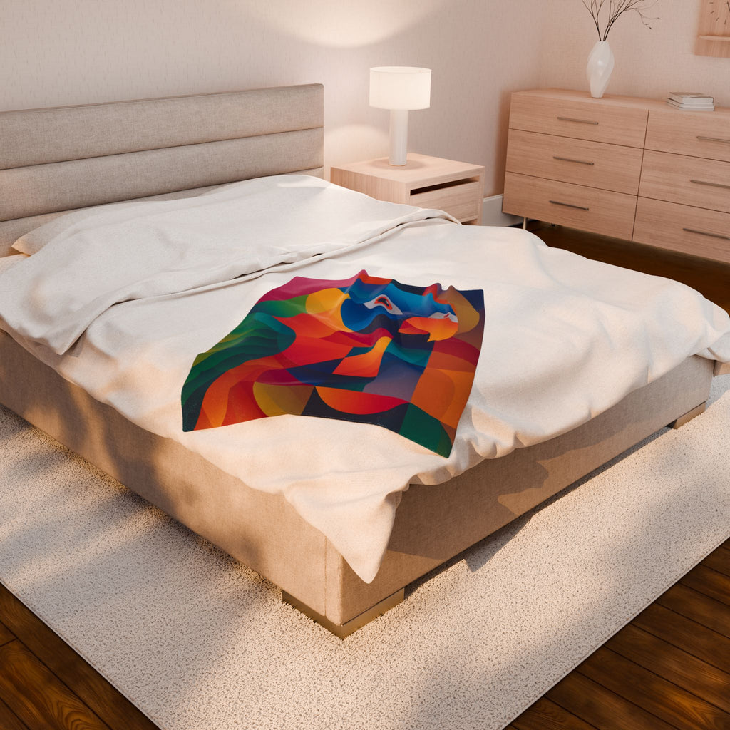Cubist Parrot Quilt Cover, Doona Cover, Duvet : Geometric Avian Abstraction, Prismatic Color Palette   |    Custom Orders Available