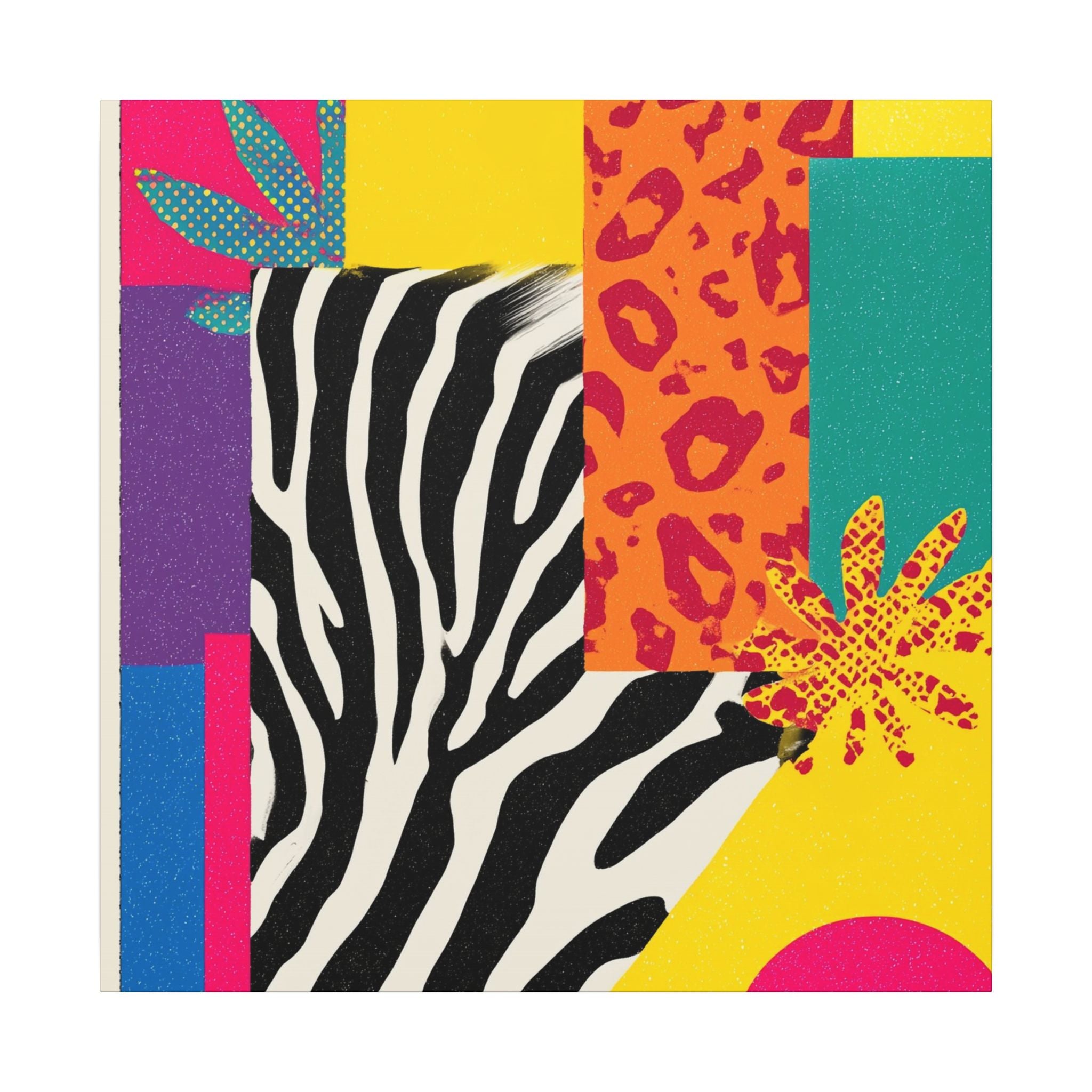 Pop Geometry: Zebra Leopard Fusion, Geometric Color Block, Modern Abstract Design   |   Custom Orders Accepted