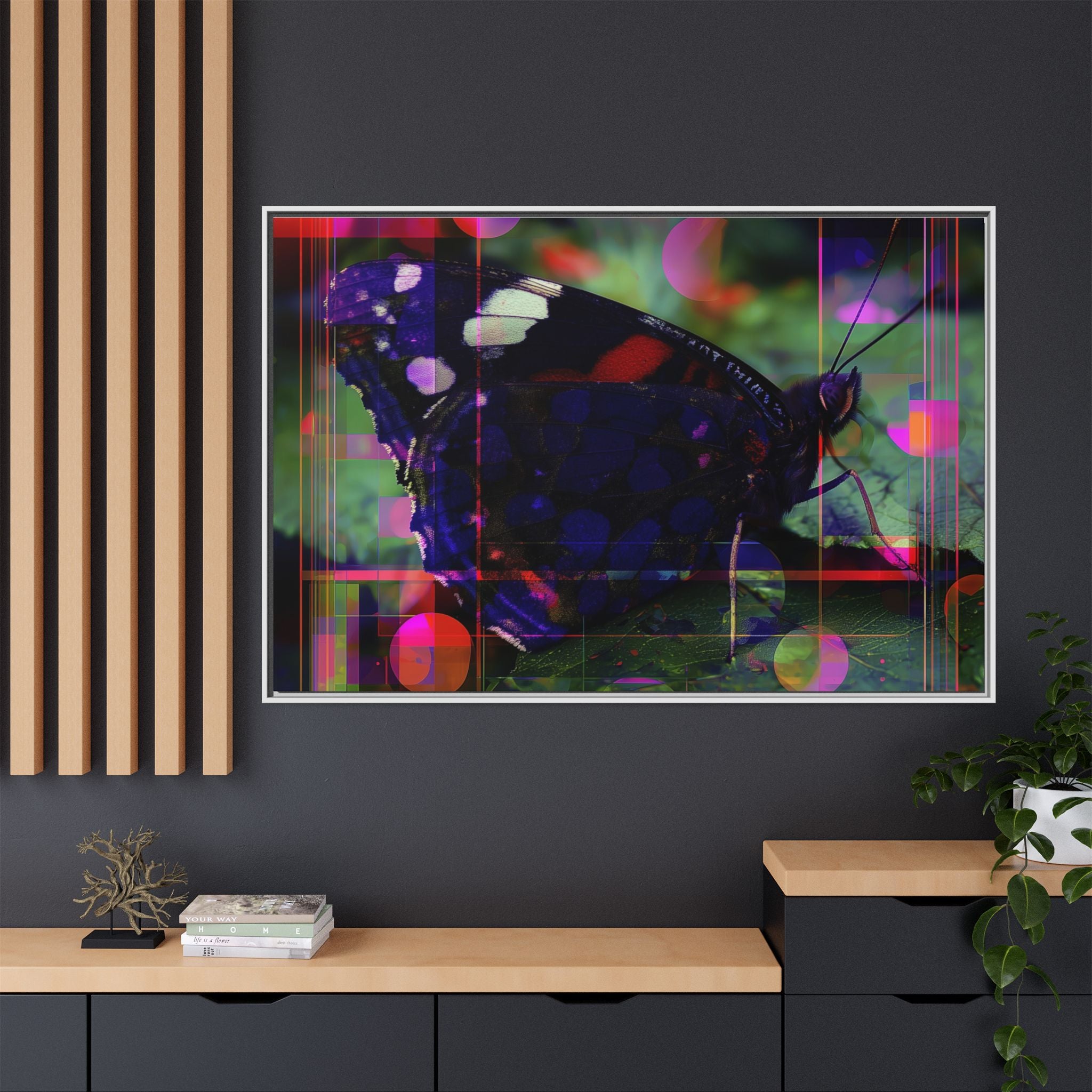 Geometric Butterfly Framed Print: Digital Glitch Butterfly Art, Geometric Nature Photography   |  Personalized & Custom Orders Available