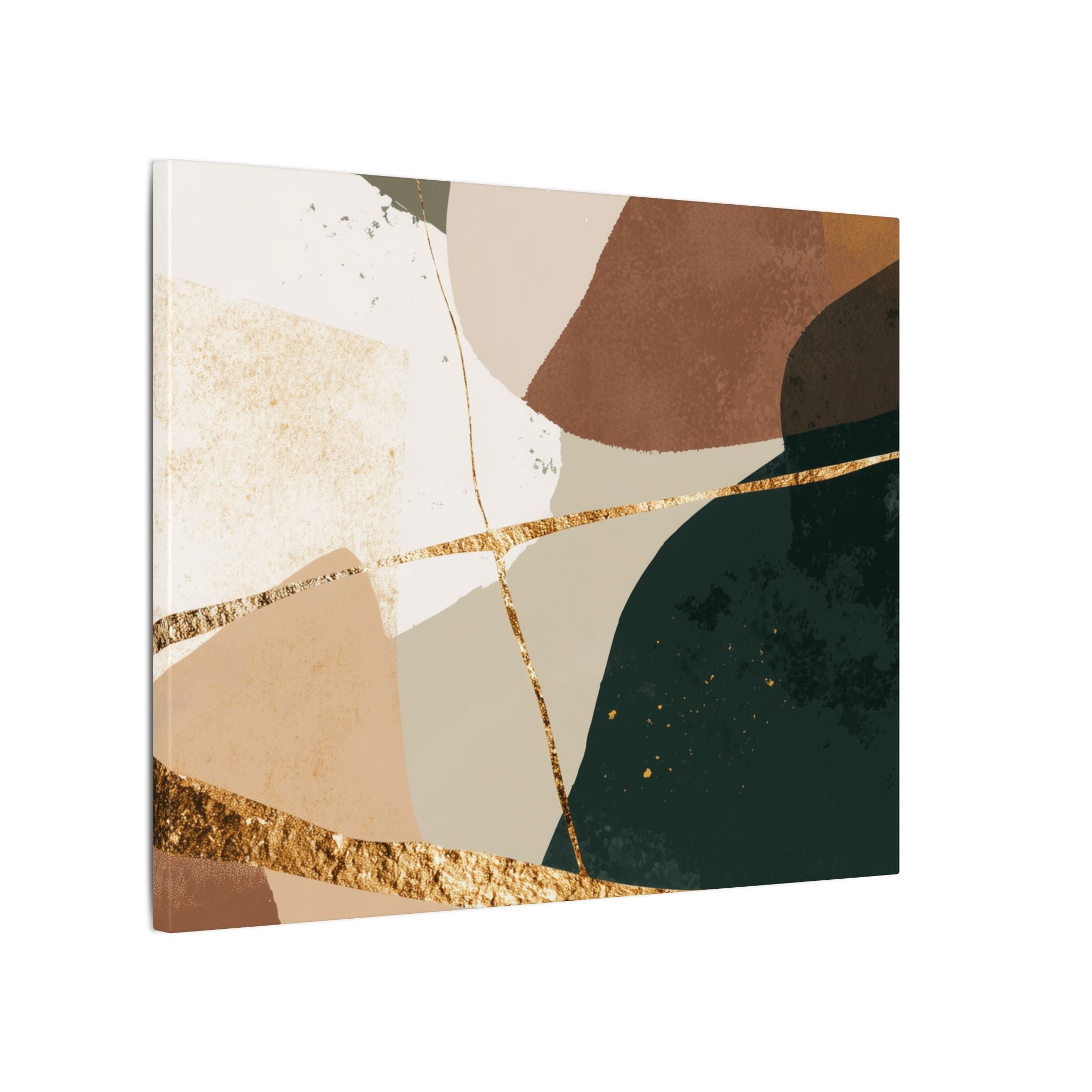 Canvas Print, Abstract Earthy Gold Wall Art, Modern Designer Home Decor, Stretched Matte Canvas; Thick, Multi-Size, Office Decor