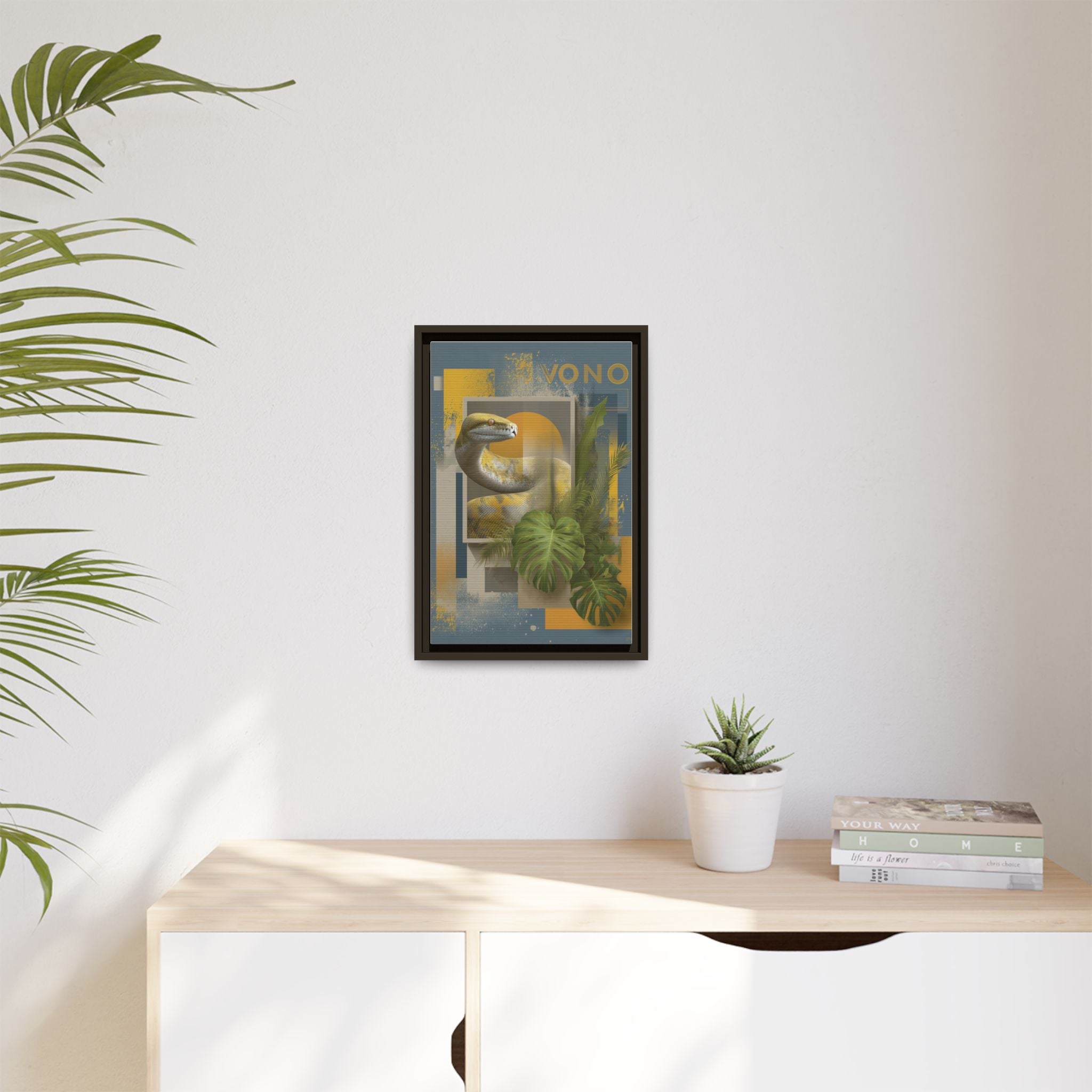 Serpent of Geometric Dimensions: Tropical Vono Design, Abstract Wildlife Art   |  Personalized & Custom Orders Available