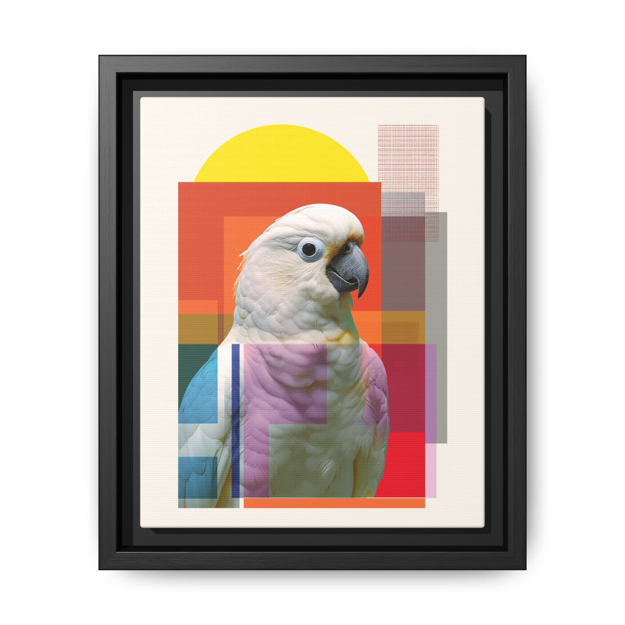 Cockatoo in Color: Geometric Wildlife Art, Contemporary Parrot Portrait   |    Custom Orders Available