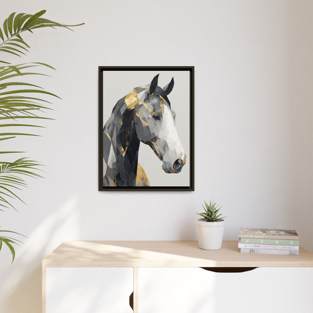Geometric Stallion: Cubist Equine Art, Modern Metallic Polygonal Design   |  Personalized & Custom Orders Available