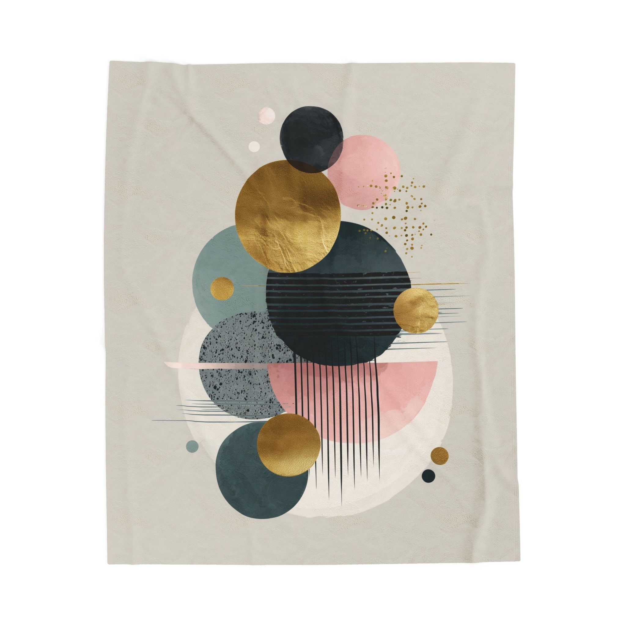 Geometric Harmony: Abstract Circular Composition, Mid-Century Modern Metallic Design   |    Custom Orders Available