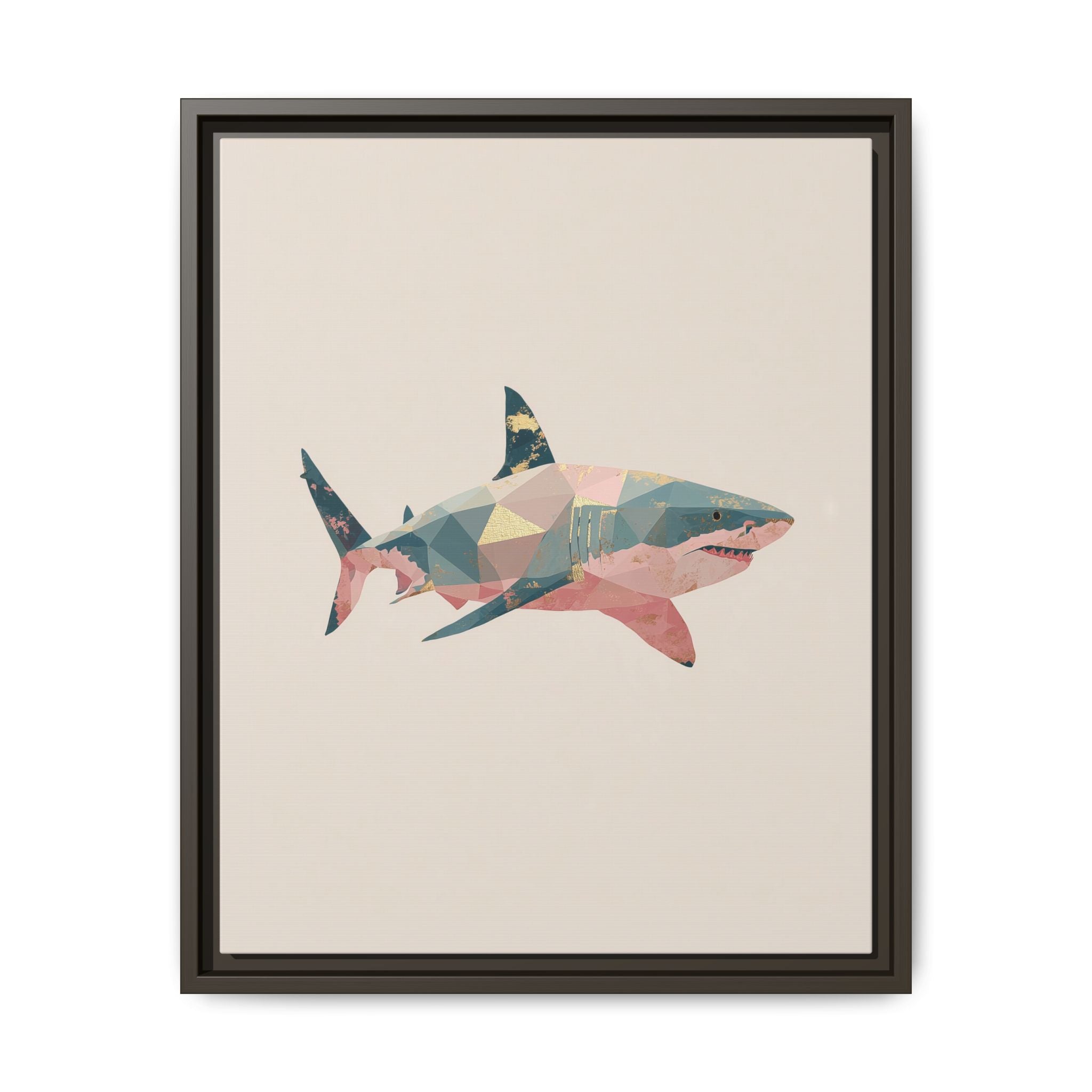 Geometric Shark Spectrum: Polygonal Marine Predator, Abstract Metallic Design   |  Personalized & Custom Orders Available