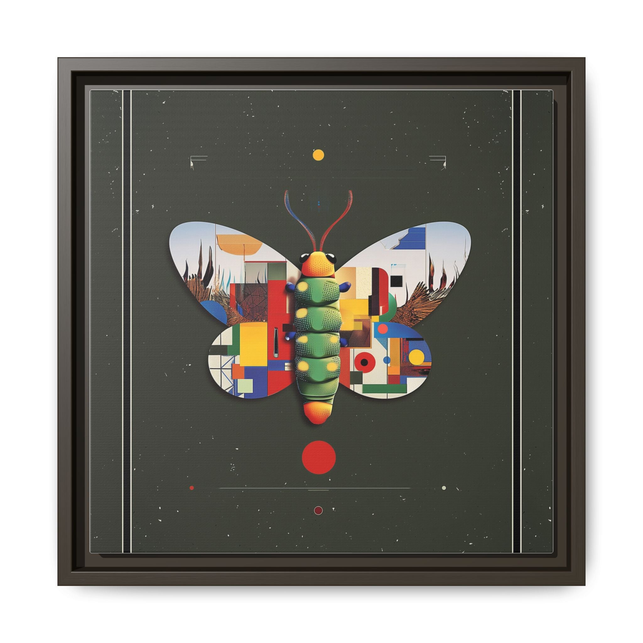 Geometric Butterfly Framed Print : Digital Cubist Interpretation, Modernist Entomological Design   |  Personalized & Custom Orders Available