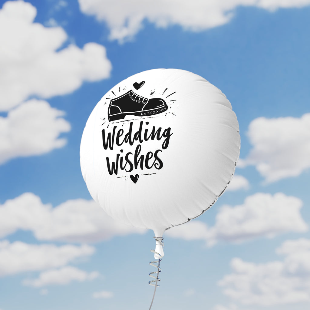 Wedding Wishes Mylar Balloon — Bridal Shower & Wedding Decoration