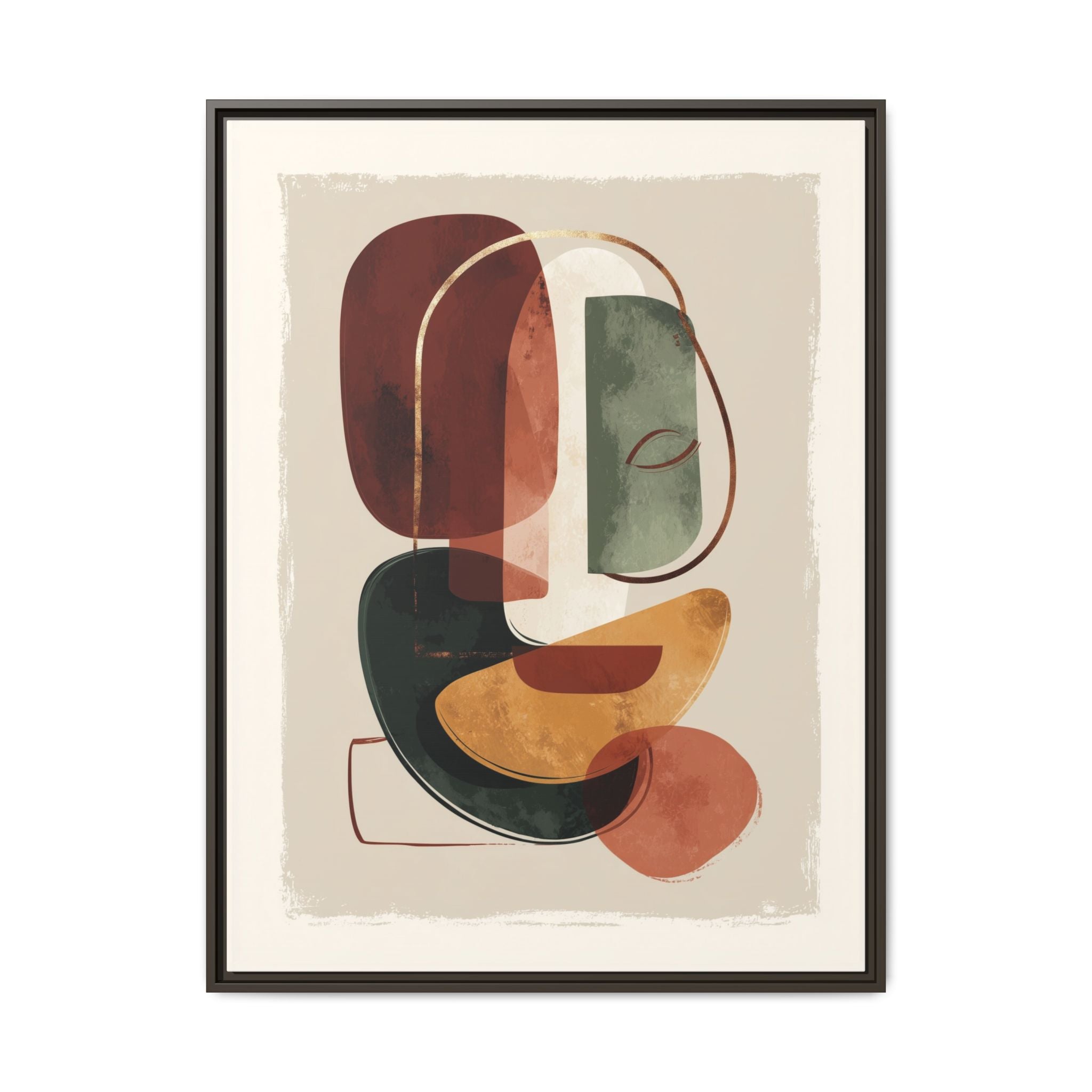 Layered Geometries: Mid-Century Modern Composition, Organic Abstract Design, Translucent Intersecting Shapes   |   Custom Orders Accepted