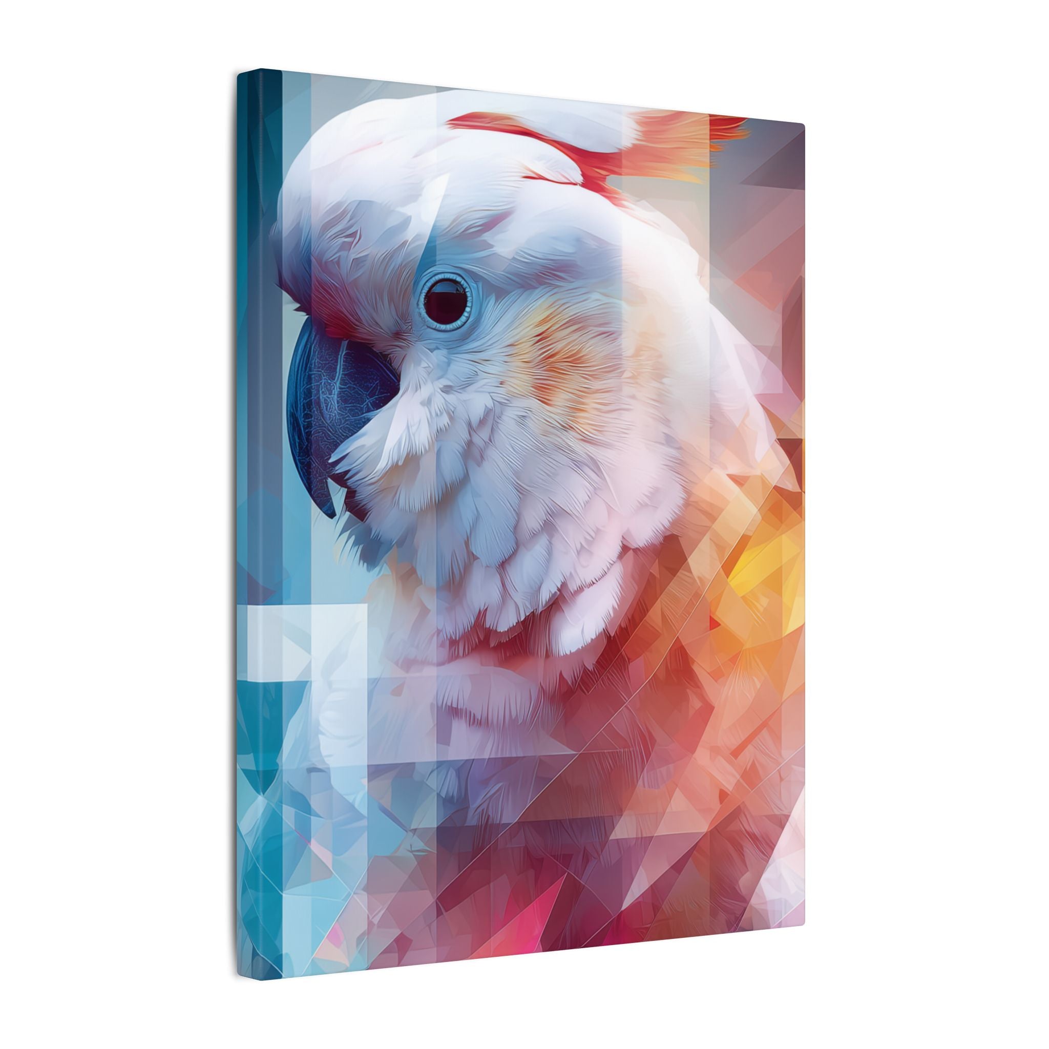 Geometric Cockatoo: Prismatic Wildlife Portrait, Low-Poly Digital Art   |    Custom Orders Available