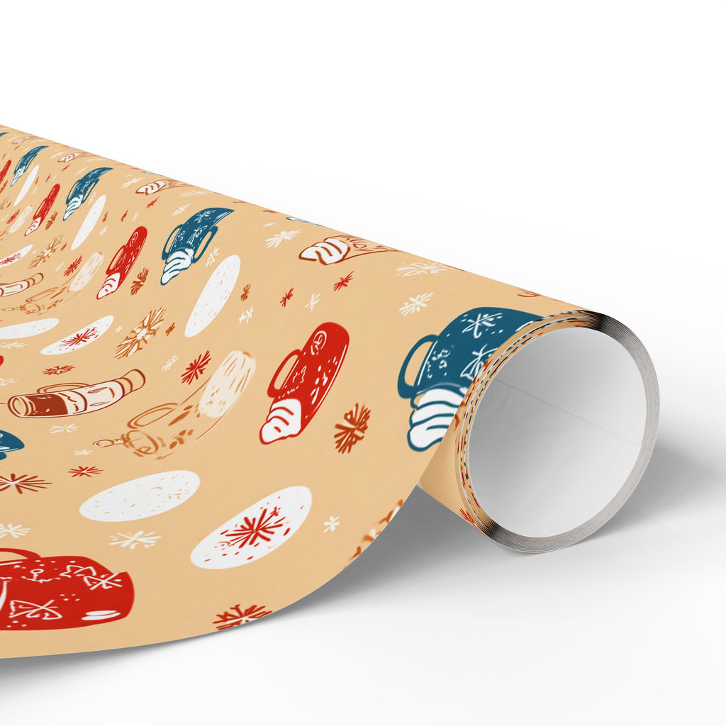 Wrapping Paper — Cozy Mittens & Snowflake Gift Wrap (Holiday Winter Pattern)
