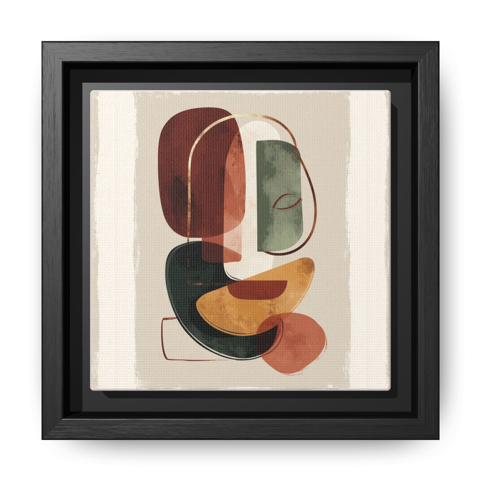 Layered Geometries: Mid-Century Modern Composition, Organic Abstract Design, Translucent Intersecting Shapes   |   Custom Orders Accepted