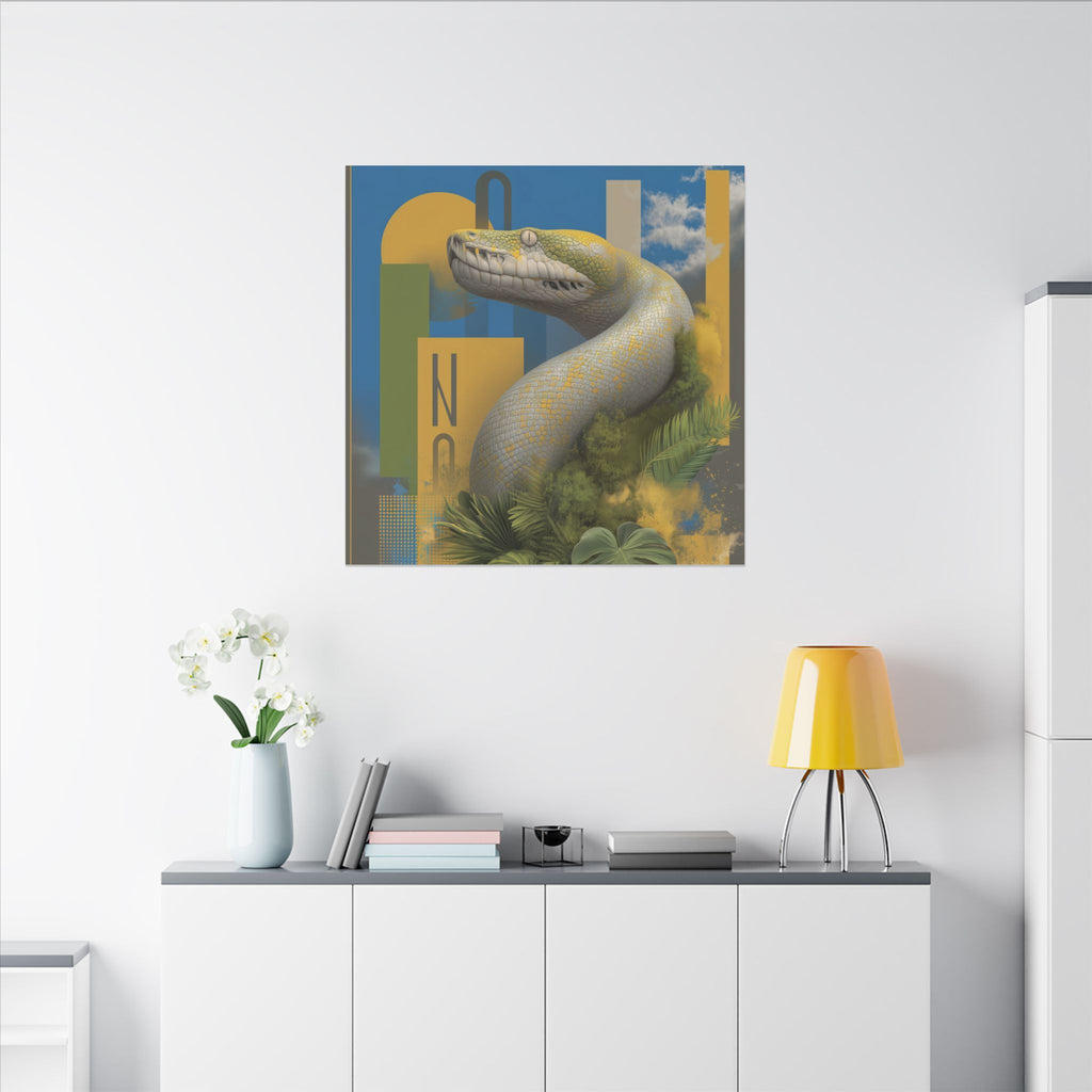 Serpent Sovereignty: Digital Wildlife Illustration, Geometric Botanical Landscape   |    Custom Orders Available