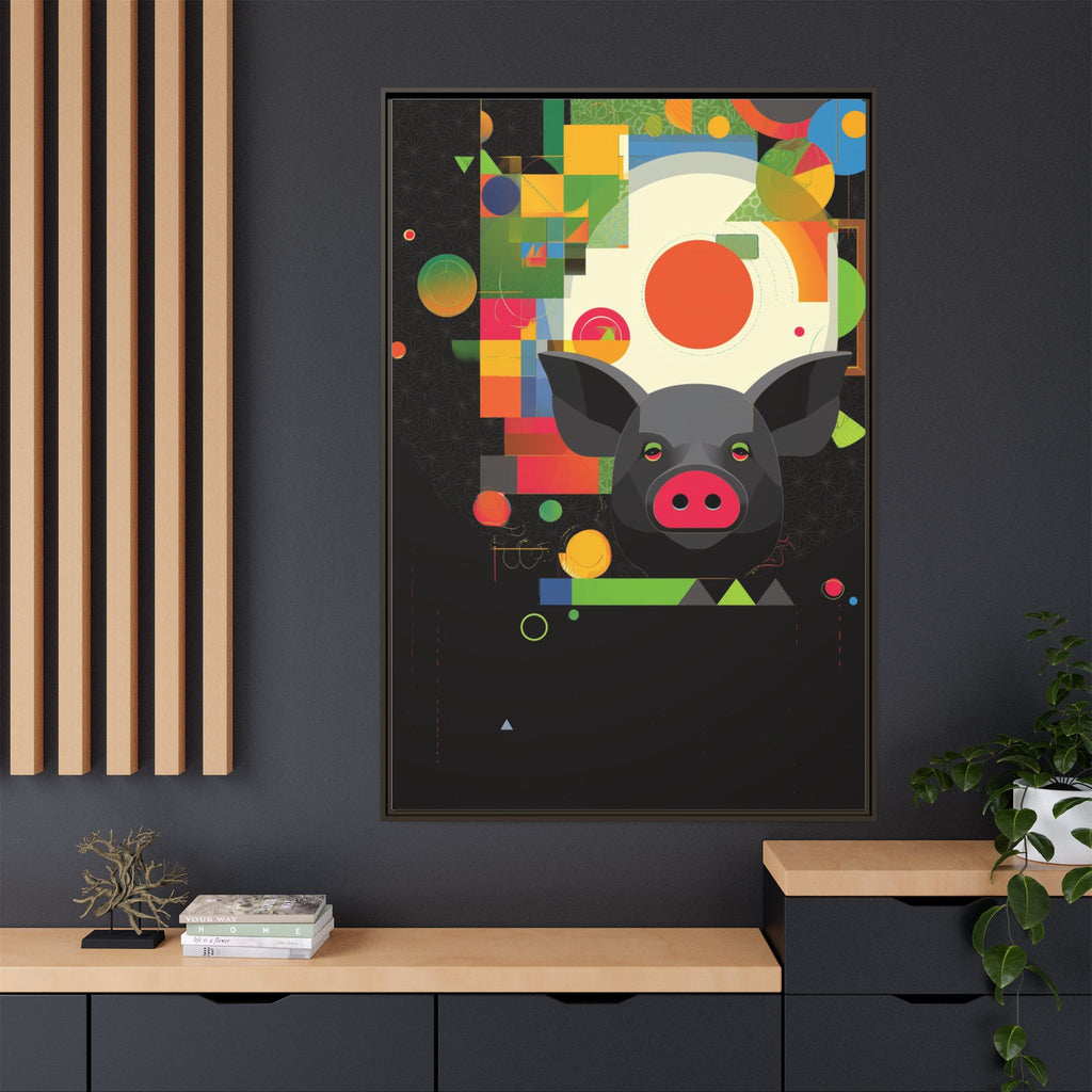 Prismatic Pig: Geometric Abstract Design, Digital Graphic Art Illustration   |    Custom Orders Available