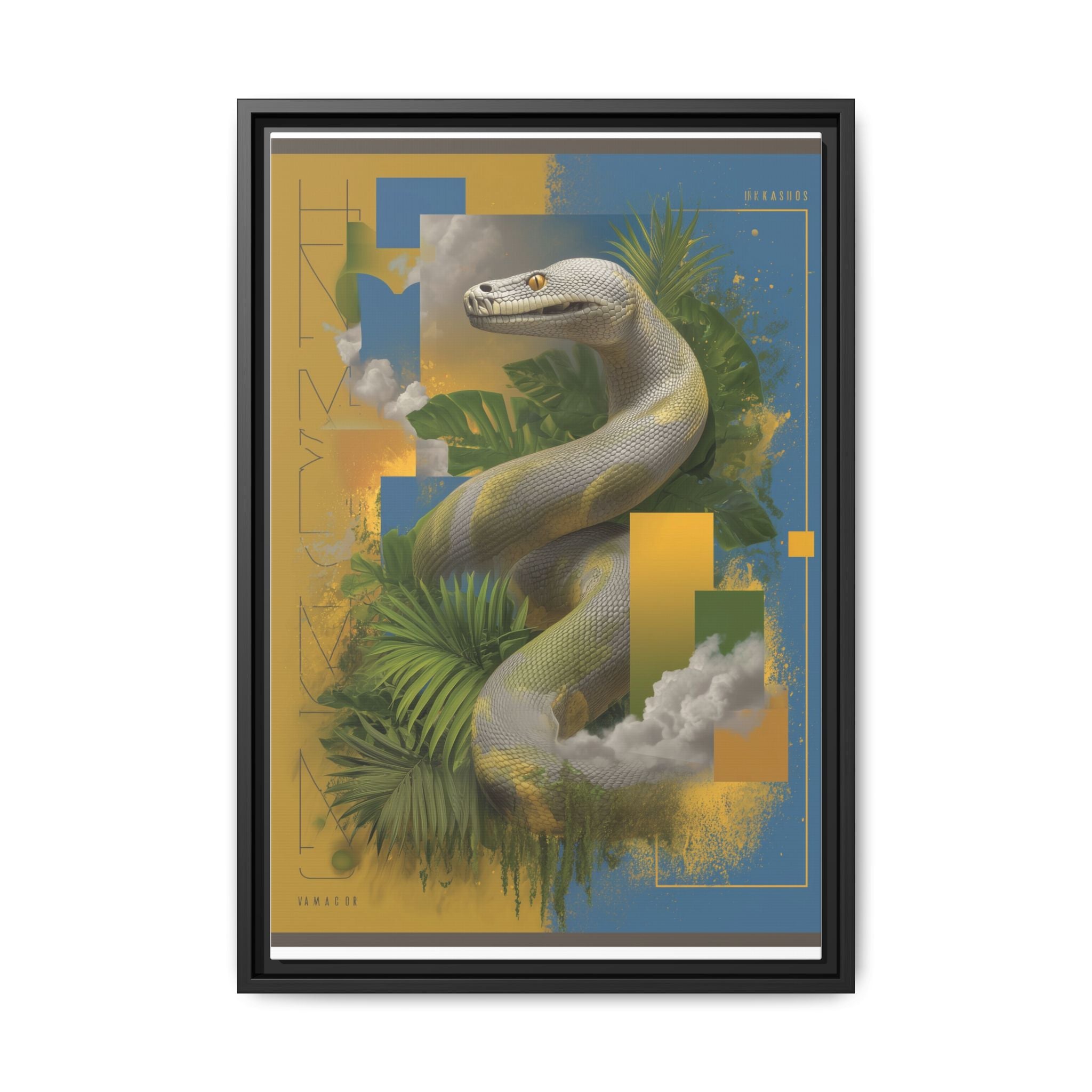 Serpent's Geometry: Tropical Jungle Fusion, Digital Surrealist Composition   |  Personalized & Custom Orders Available