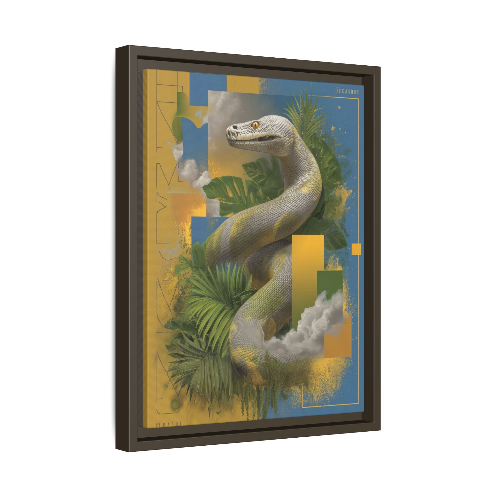Serpent of Surreal Geometries: Tropical Hyperrealism, Digital Snake Illustration   |    Custom Orders Available